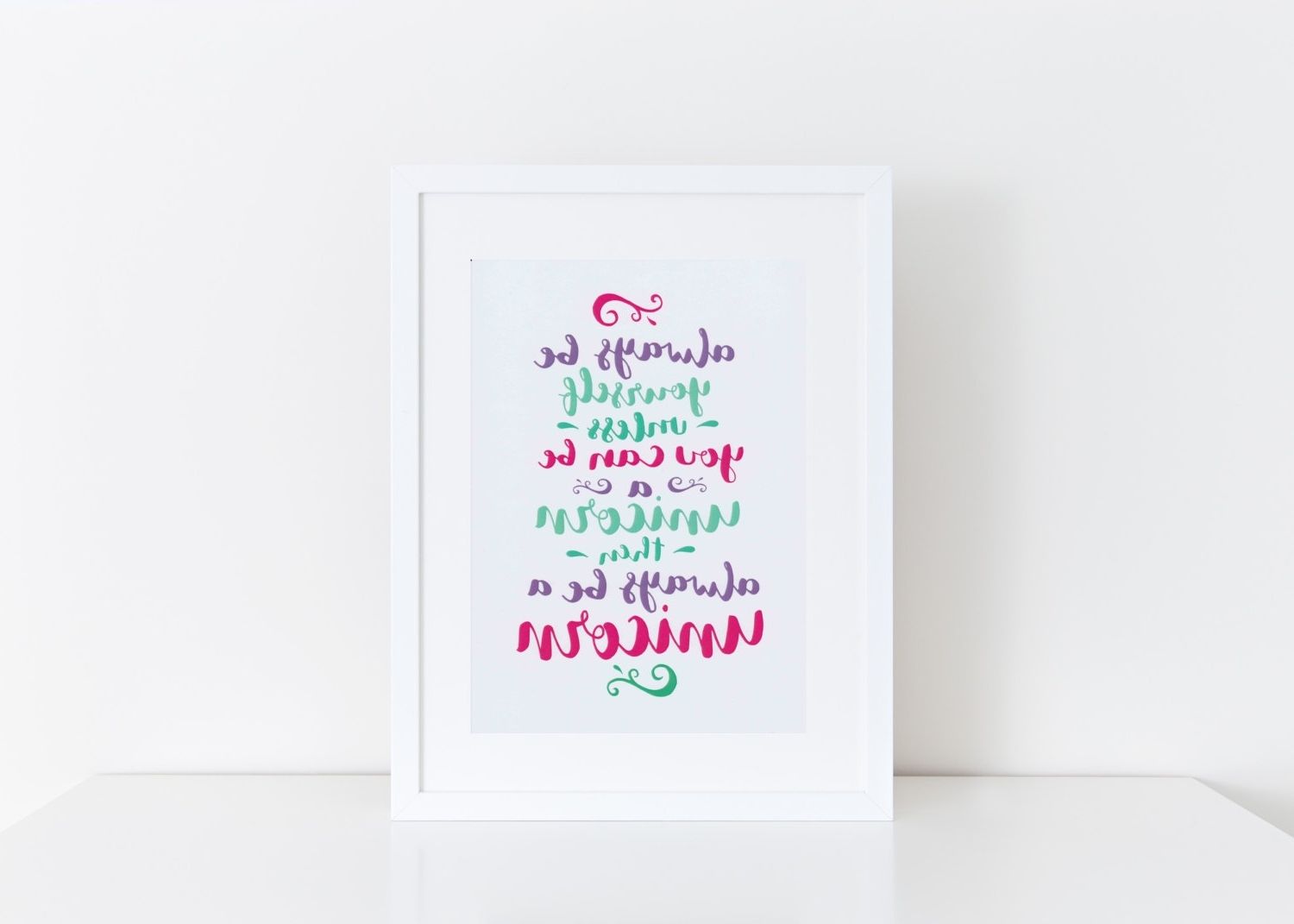 Unicorn Print Pink Mint Nursery Wall Art Unicorn Quote Always Be With Favorite Inspirational Wall Art For Girls (View 7 of 15)