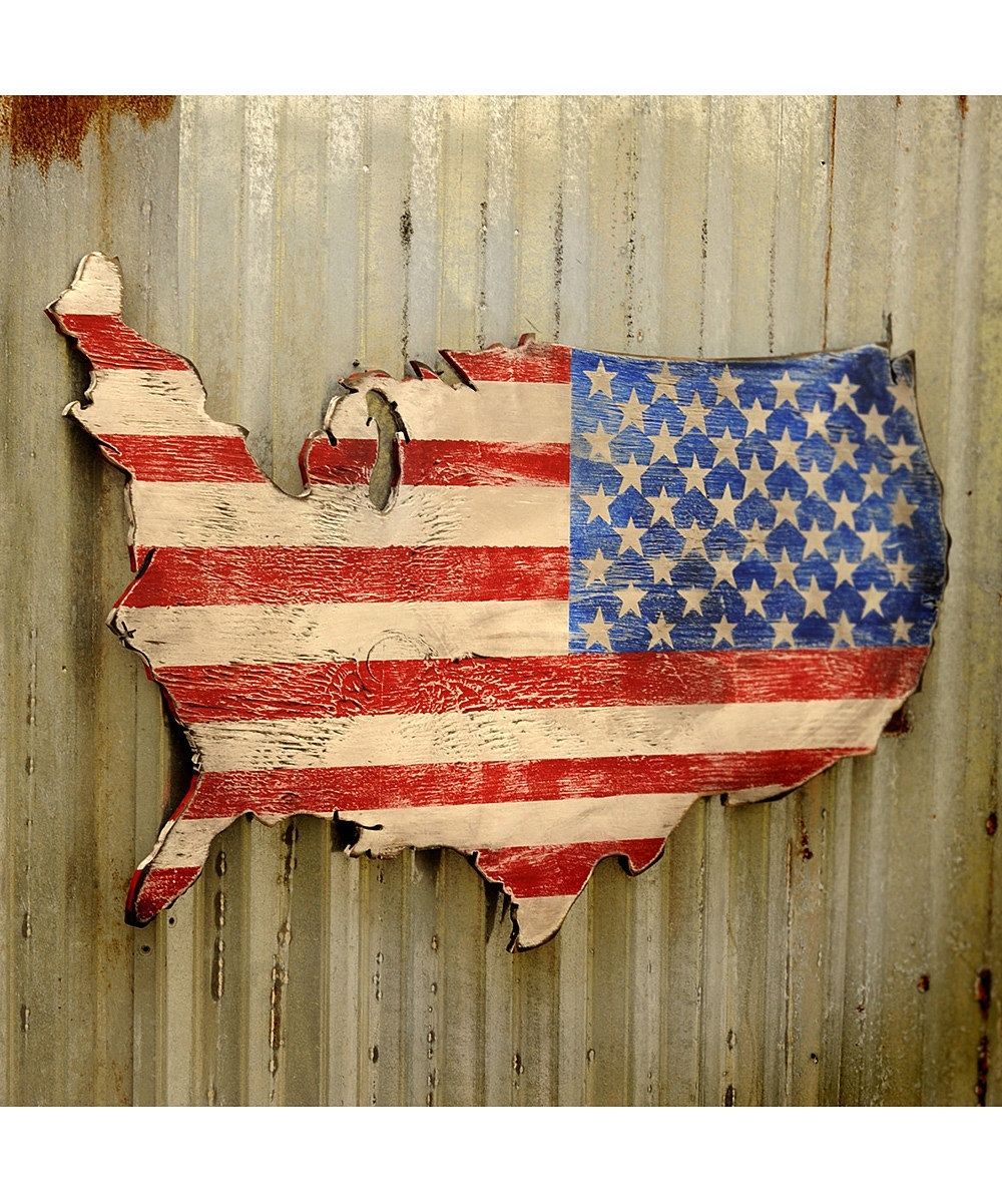 Usa Wooden Flag Map Art Large Us Map Art Wooden Stars And Stripes Regarding Most Recent United States Map Wall Art (View 6 of 15)