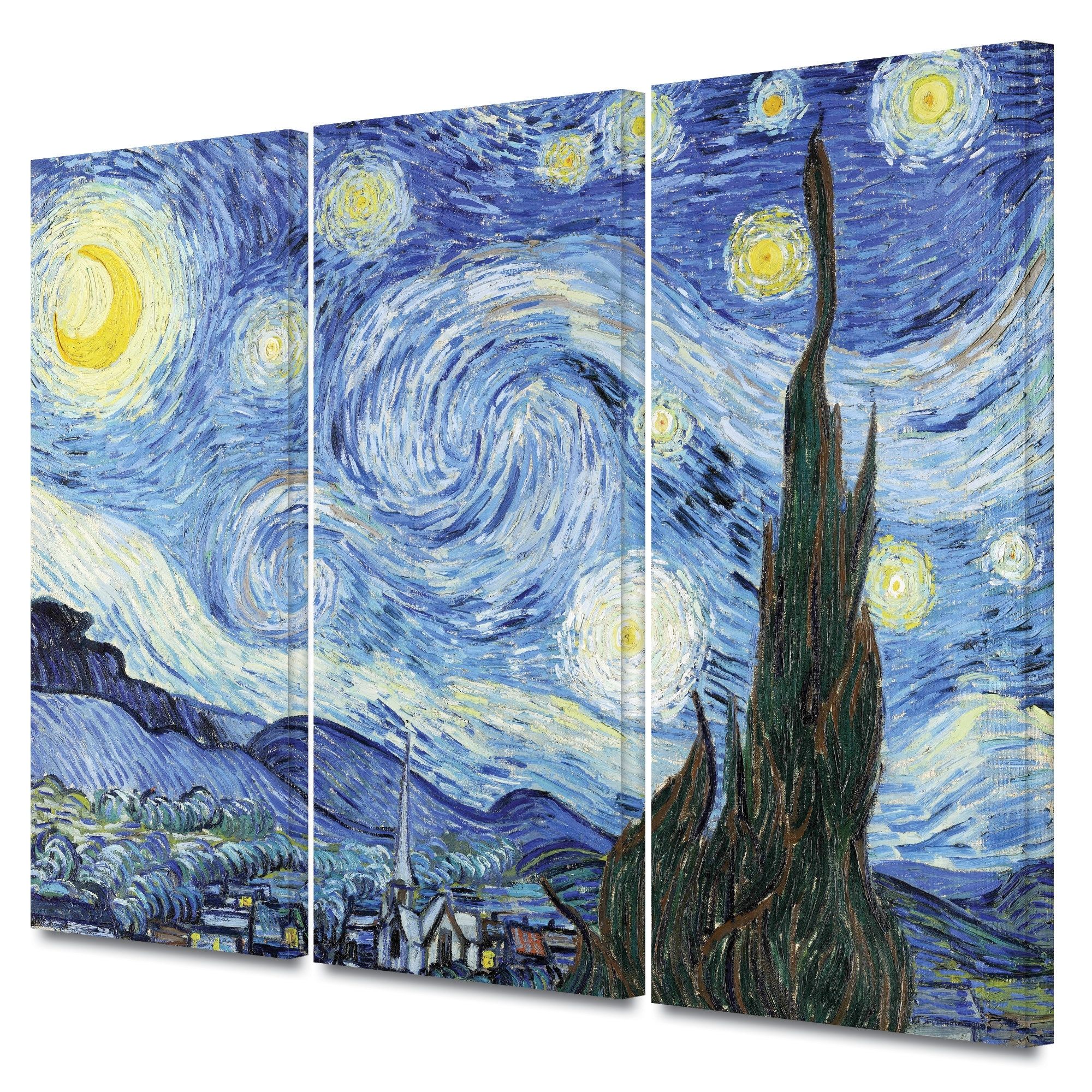 Vincent Van Gogh Multi Piece Wall Art For Preferred Starry Night"vincent Van Gogh 3 Piece Painting Print On Canvas (View 4 of 15)