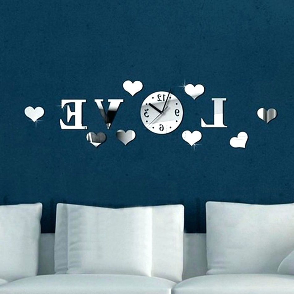 Wall Art Deco Decals In Most Popular Wall Arts ~ Clock Wall Art Decals Creative Wall Clock Wall Art (View 11 of 15)