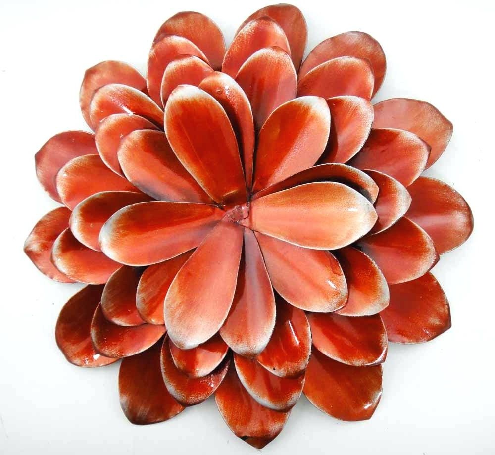 Wall Arts ~ Metal Flower Wall Art Target Metal Flower Wall Art Intended For Most Current Red Flower Metal Wall Art (View 1 of 15)