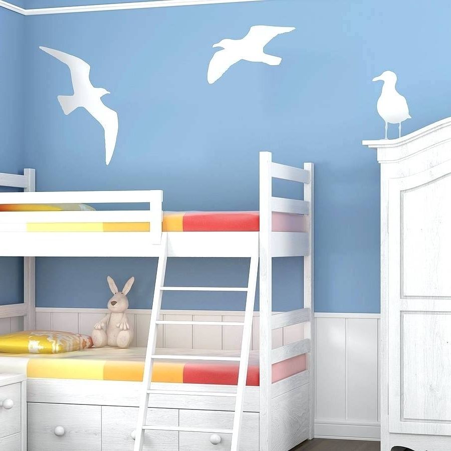 Wall Arts ~ Silver Seagulls Wall Art Seagull Vinyl Wall Sticker Intended For Most Current Metal Wall Art Flock Of Seagulls (View 11 of 15)
