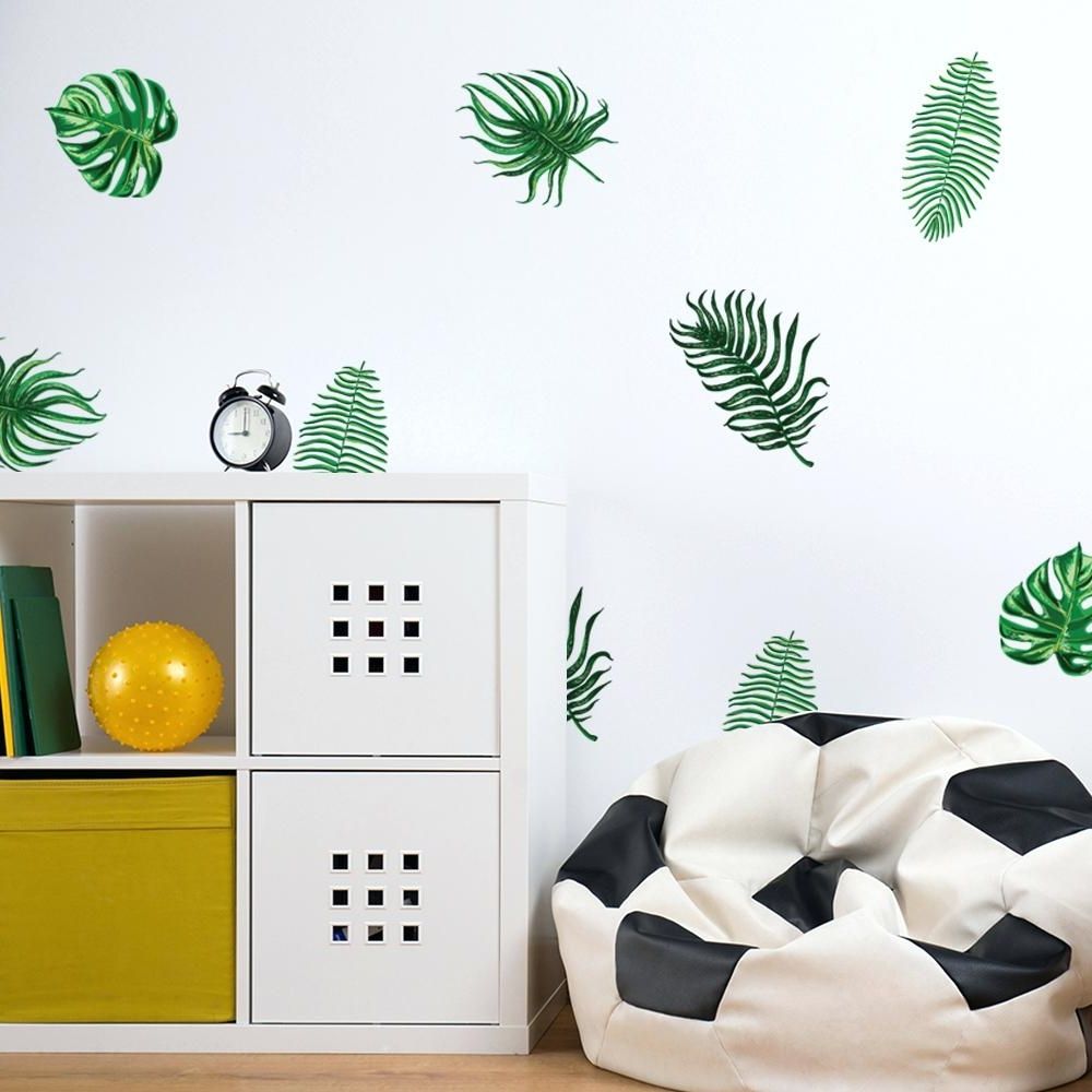 Wall Decals Leaves Large Palm Tree Wall Decal Vinyl Tropical Wall With Best And Newest Palm Leaf Wall Decor (View 13 of 15)