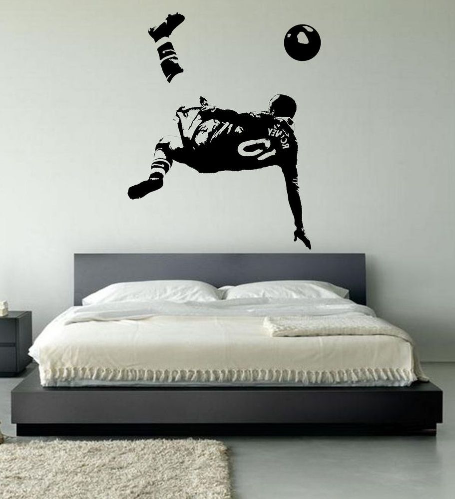 Wayne Rooney Football Wall Art Stickers, Over Head Kick,manchester Throughout Latest Wall Art For Bedrooms (View 9 of 15)