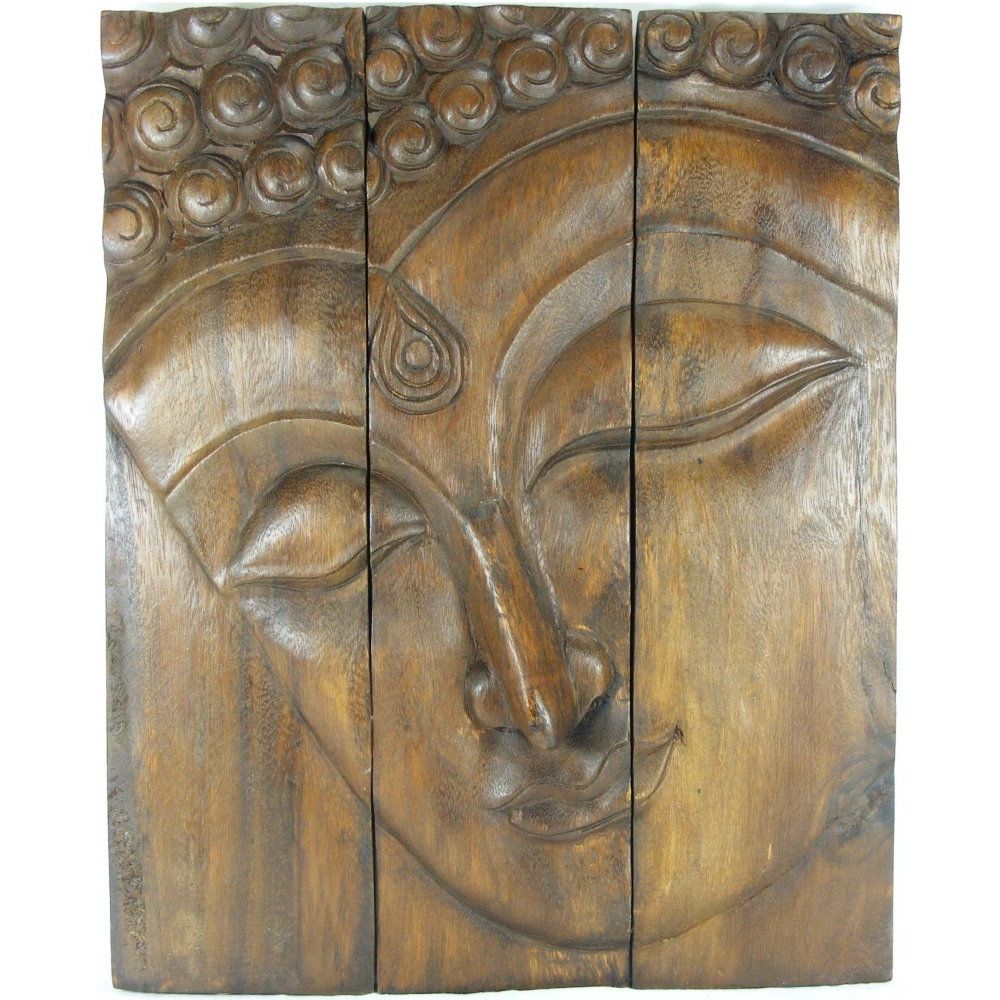 Well Known Buddha Wooden Wall Art Intended For Dark Wood Buddha Face Wall Art (View 1 of 15)
