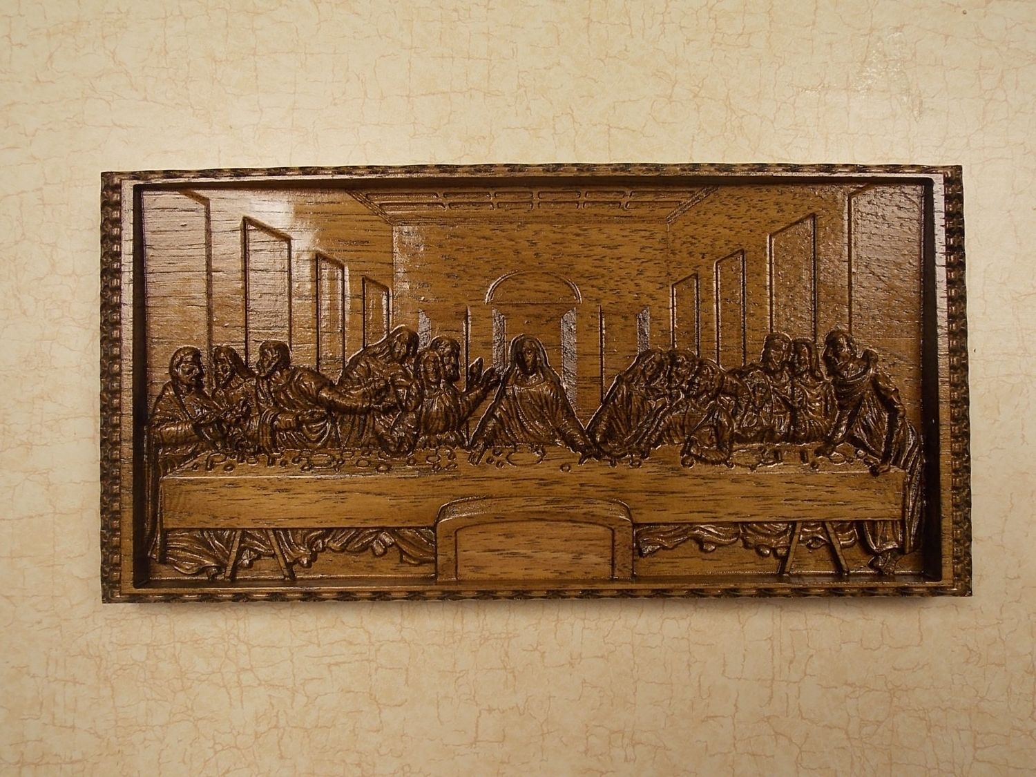 Well Known Last Supper Wall Art With Leonardo Da Vinci, The Last Supper Wall Decor, 3d Wood Carving (View 3 of 15)