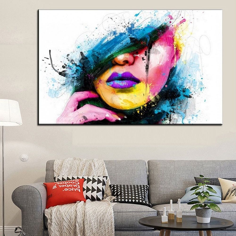 Well Known Modern Abstract Canvas Wall Art Painted Oil Painting Of A Woman's With Regard To Modern Abstract Wall Art (View 1 of 15)
