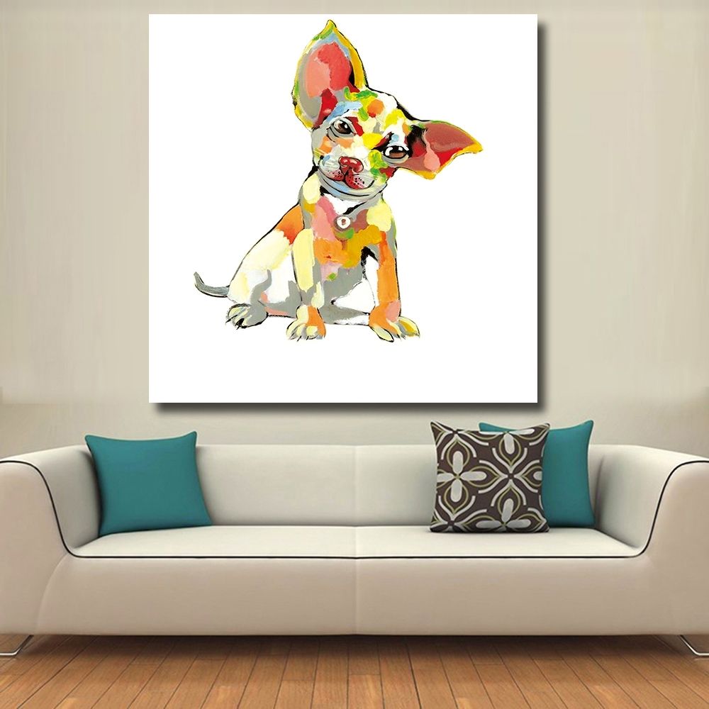 Well Liked Abstract Dog Wall Art Throughout Chenfart Decorative Paintings Modern Canvas Oil Painting Abstract (View 7 of 15)