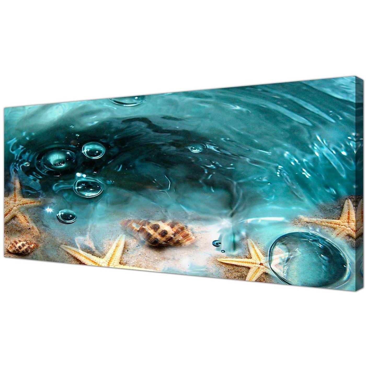 Well Liked Teal Wall Art Uk Pertaining To Teal Seaside Starfish In Sand Bathroom Wall Art (View 15 of 15)