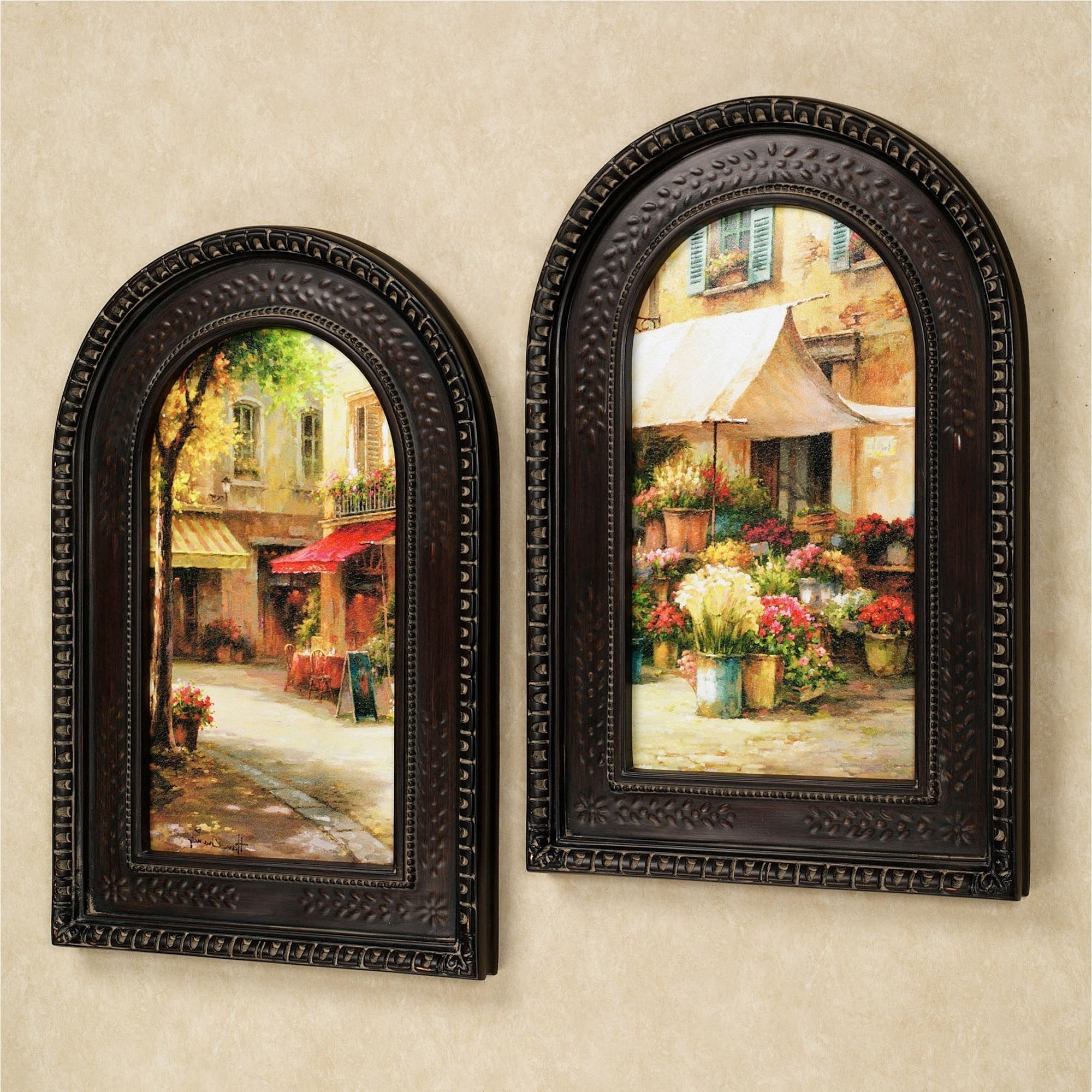 Widely Used Cheap Italian Wall Art Regarding The Flower Market Arched Framed Wall Art Set (View 1 of 15)