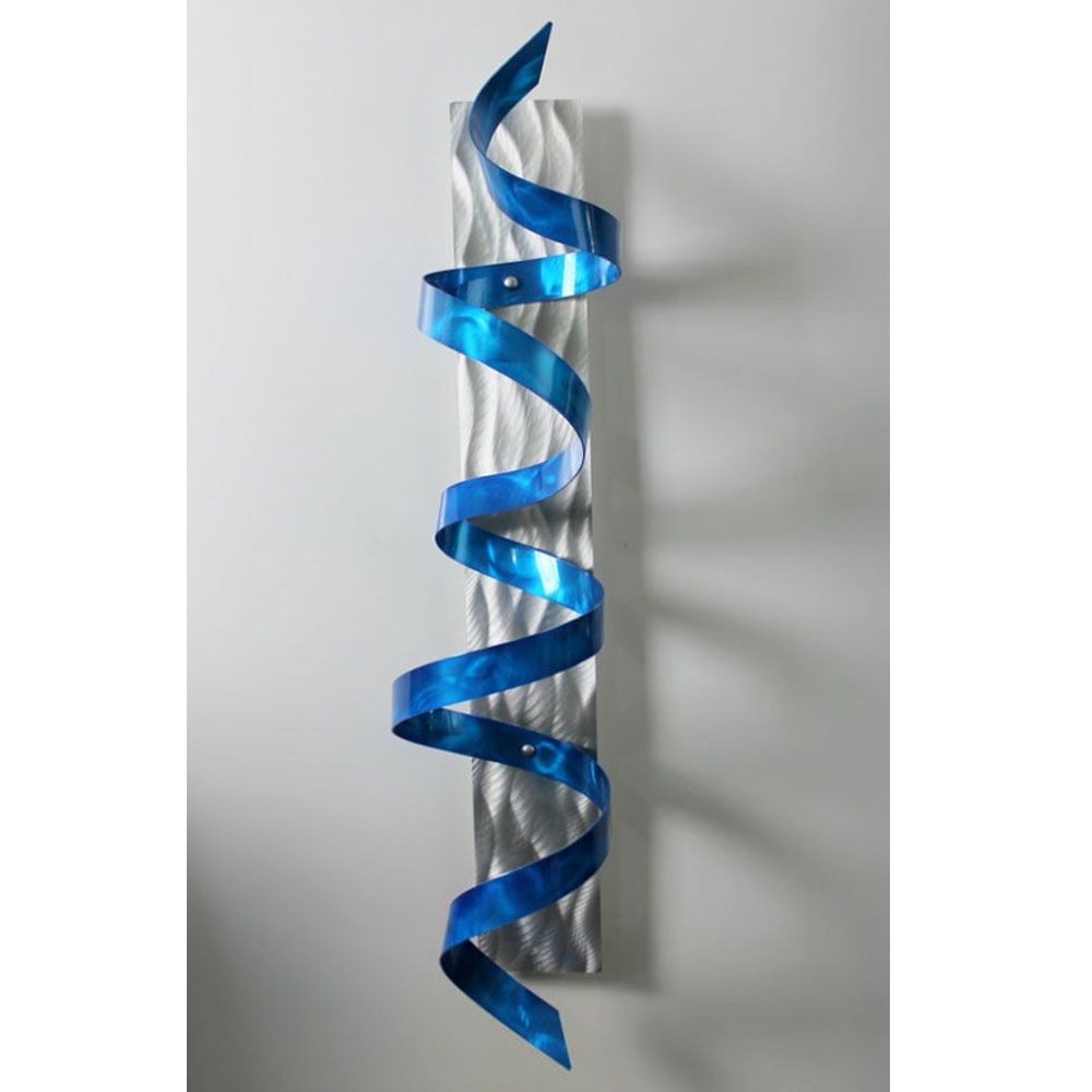 Widely Used Turquoise Metal Wall Art Intended For Radiance Blue 47 V2 Metal Wall Art Abstract Sculpture Modern (View 14 of 15)
