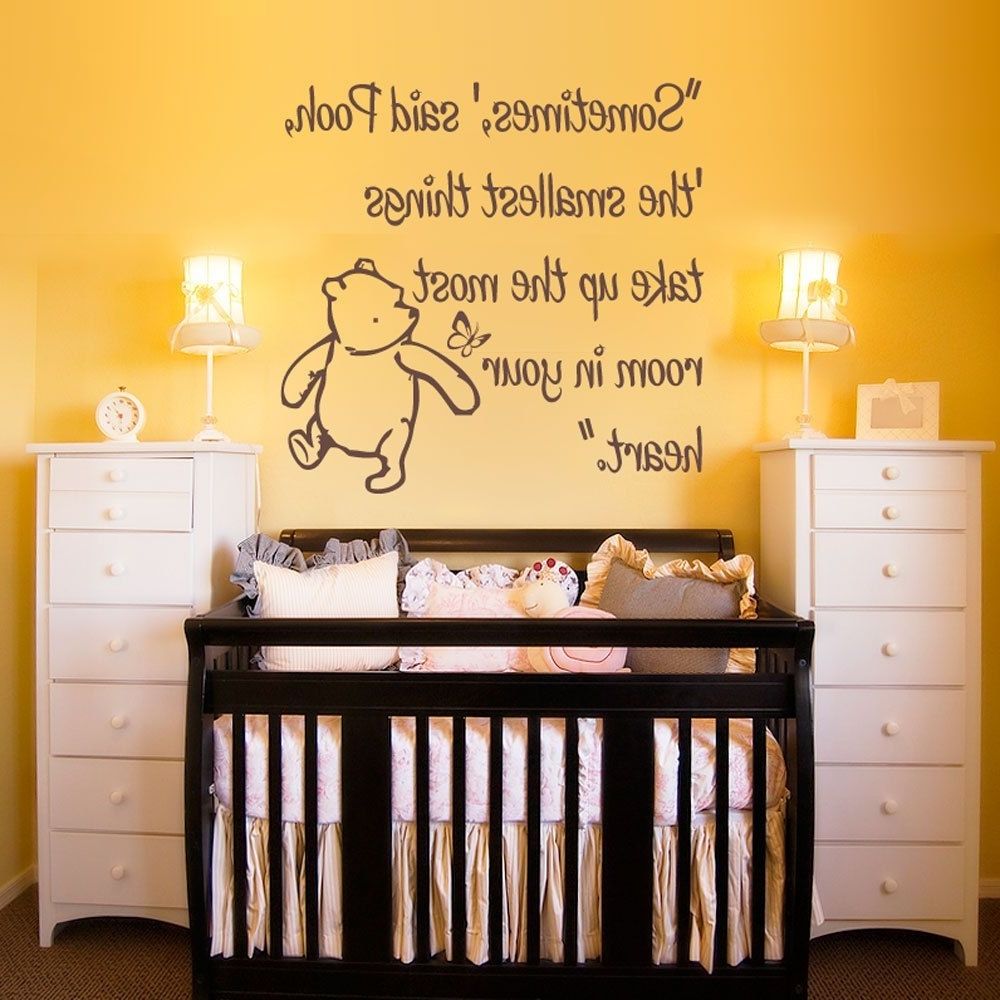 Winnie The Pooh Wall Art For Nursery Inside Fashionable Vinyl Wall Decal Sticker Art – Smallest Things – Small – Winnie (View 6 of 15)