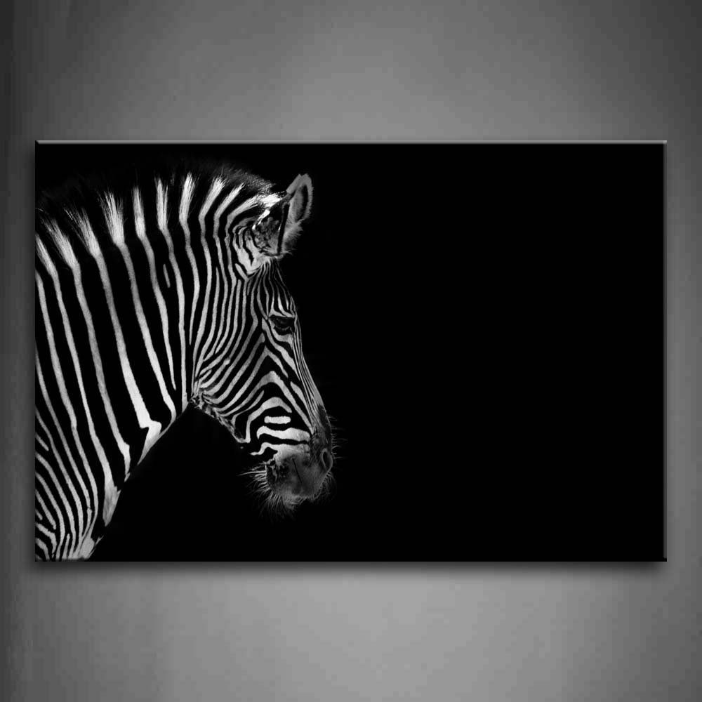 Zebra Wall Art Canvas With Widely Used Amazon: Black And White Portrait Of Zebra Head Black (View 3 of 15)