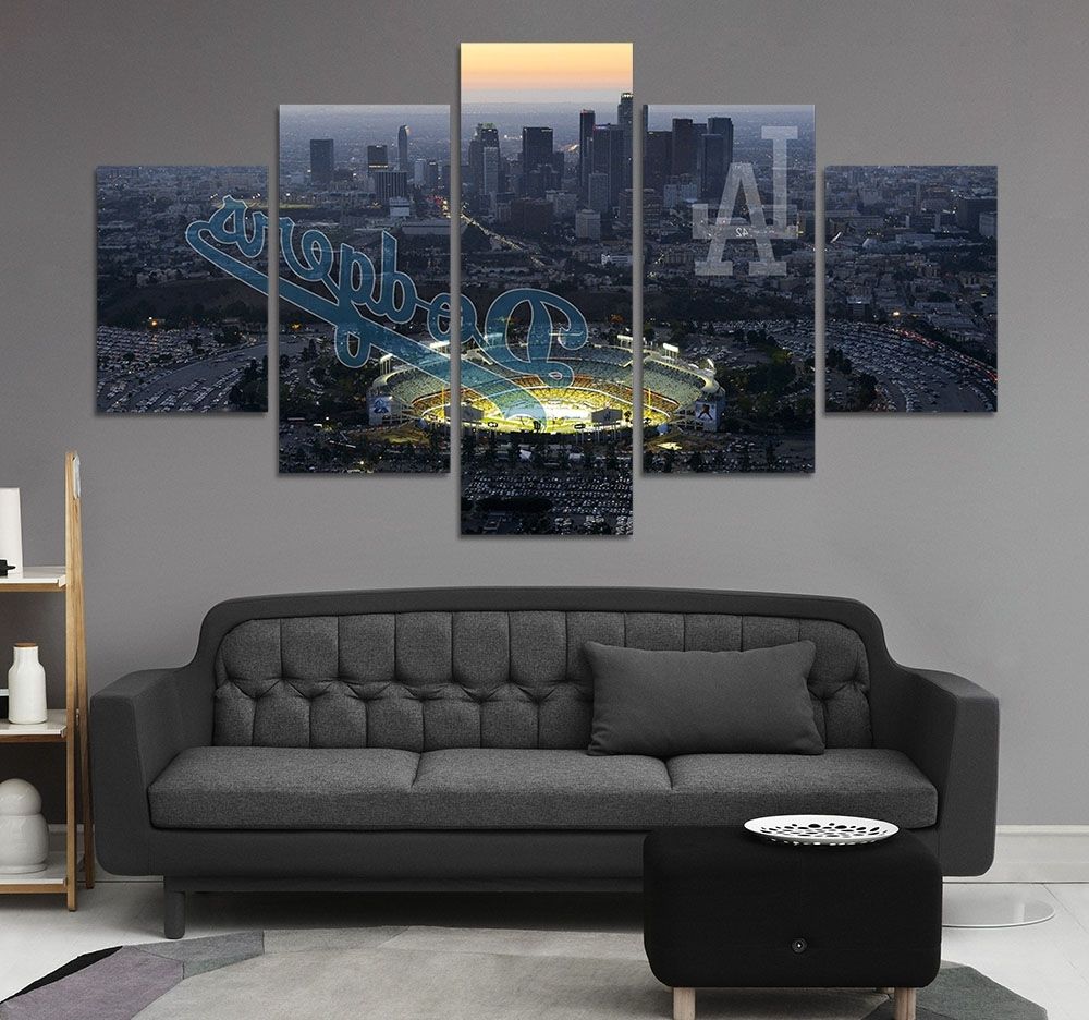 2018 Los Angeles Canvas Wall Art With Regard To Hd Print Baseball Los Angeles Dodgers Fans Painting On Canvas Wall (View 11 of 15)