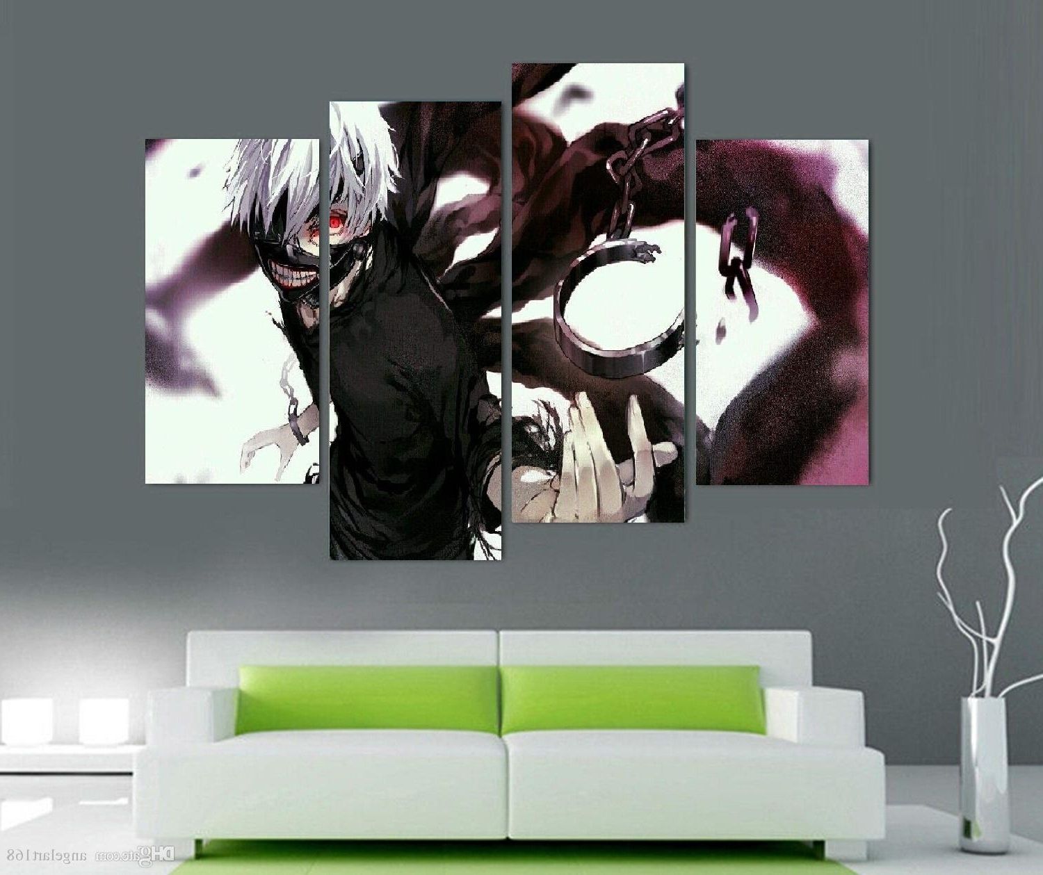 2018 Unframed Tokyo Ghoul Anime Painting Broken Chain On Canvas Intended For Most Up To Date Anime Canvas Wall Art (View 14 of 15)