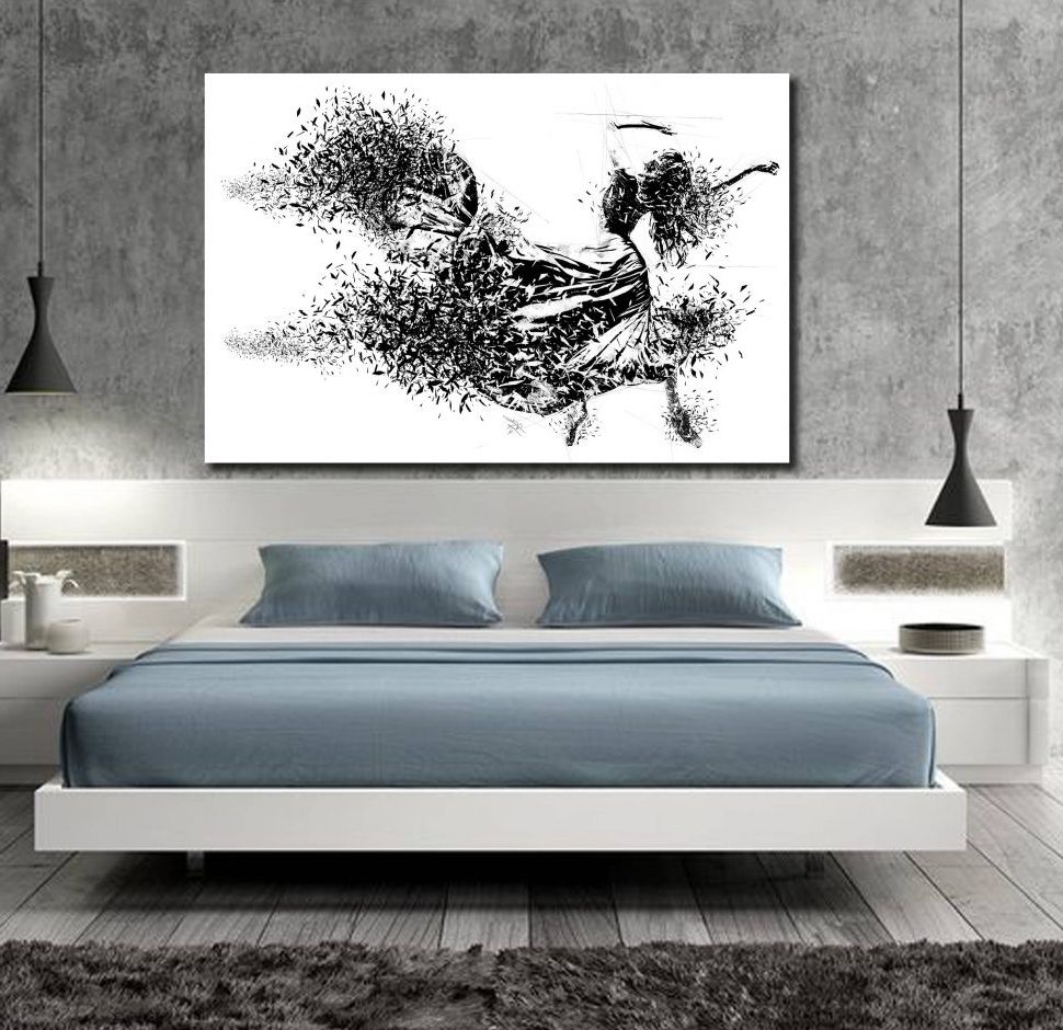 Best And Newest Bedroom Canvas Wall Art Within Bedroom : Bedroom Adorable Canvas Art White Pictures For With (View 12 of 15)
