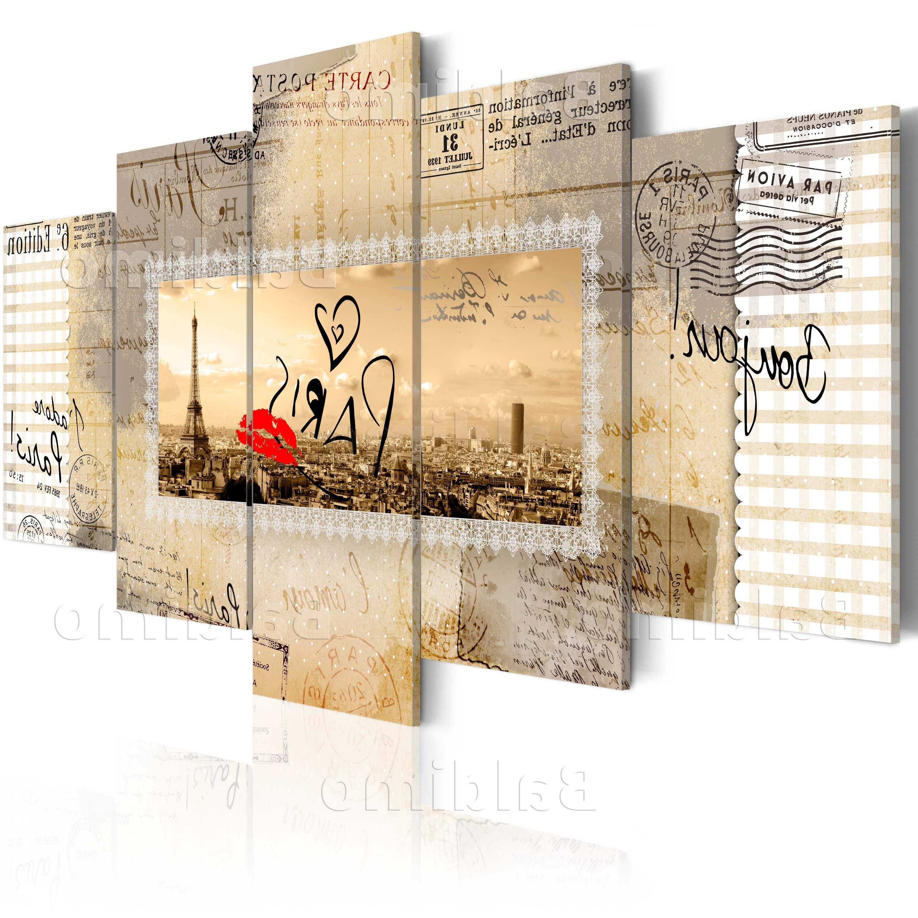 Canvas Wall Art Of Paris Throughout Trendy Large Canvas Wall Art Print + Image + Picture + Photo Paris City (View 1 of 15)
