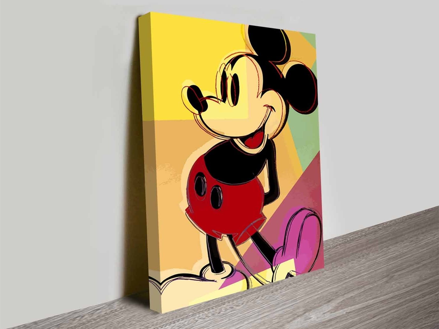 Current Mickey Mouse Andy Warhol Wall Pop Art Print On Canvas Intended For Mickey Mouse Canvas Wall Art (View 10 of 15)
