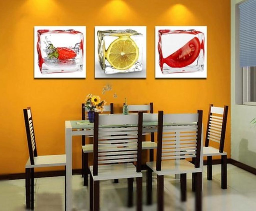 Dining Room Wall Accents With Current Orange Accent Wall For Small Dining Room Decorating Ideas With (View 10 of 15)