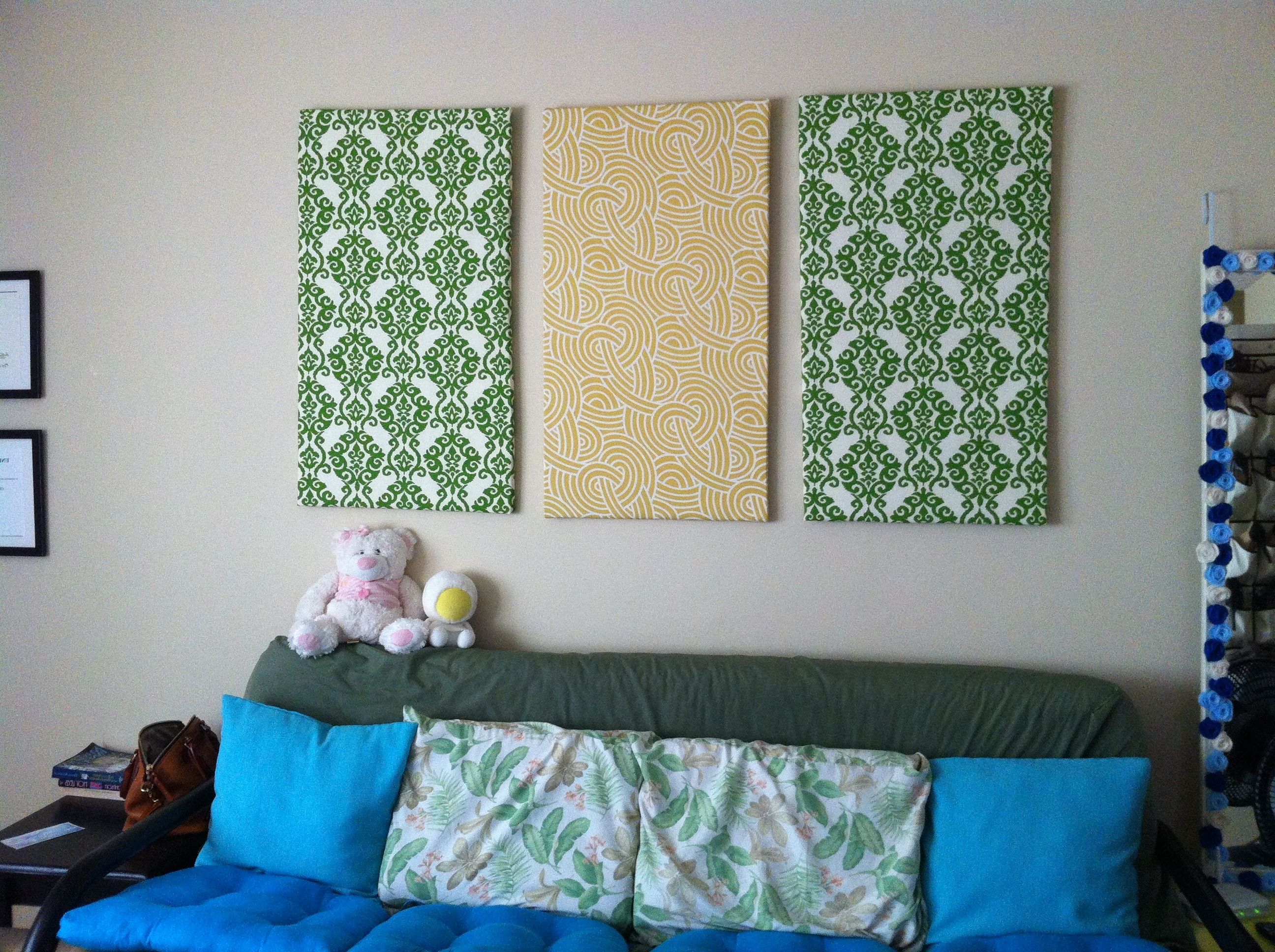 Diy Fabric Covered Wall Art Intended For Best And Newest Art: Diy Fabric Wall Art (View 11 of 15)