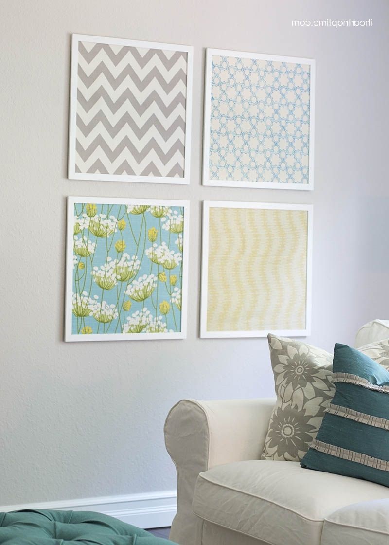 Fabric Wall Art Panels Intended For Most Up To Date Wall Art Designs: Framed Fabric Wall Art Making Panels Blue (View 11 of 15)
