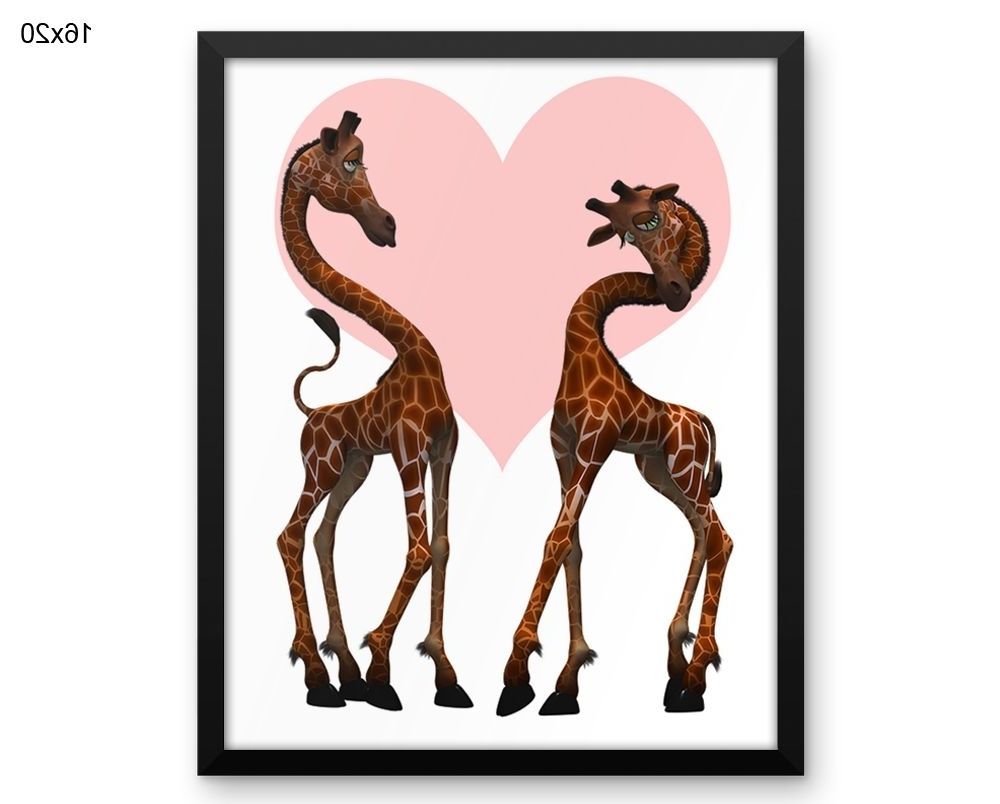 Giraffe Canvas Wall Art Throughout Current Love Prints Giraffe Canvas Wall Art Love Framed Print Giraffe Wall (View 15 of 15)