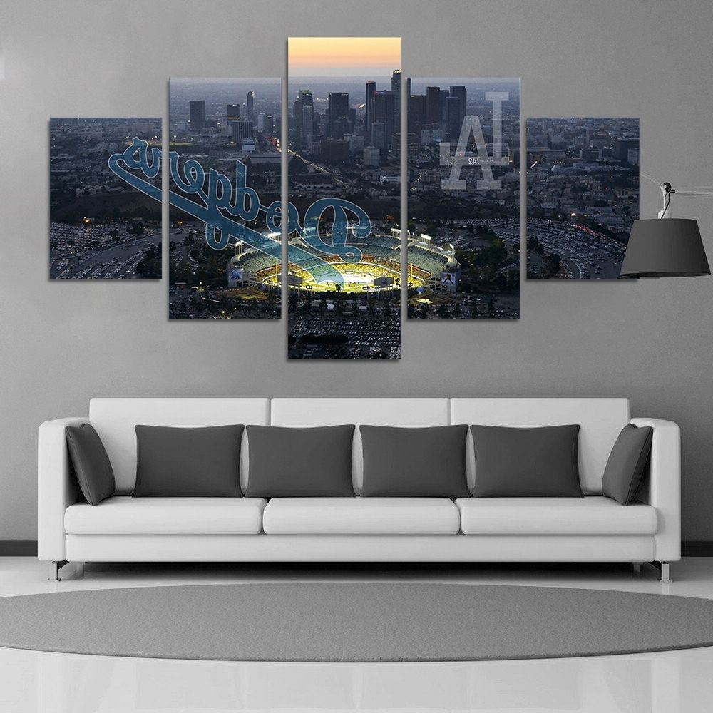 Hd Print Baseball Los Angeles Dodgers Fans Painting On Canvas Wall With Regard To Most Current Los Angeles Canvas Wall Art (View 9 of 15)