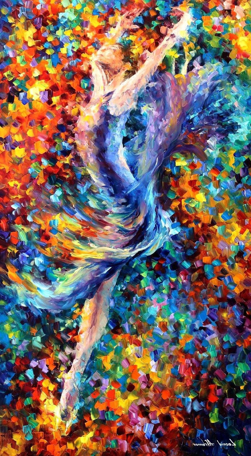 Jump – Palette Knife Oil Painting On Canvasleonid Afremov – 36 With Regard To Well Known Jump Canvas Wall Art (View 11 of 15)
