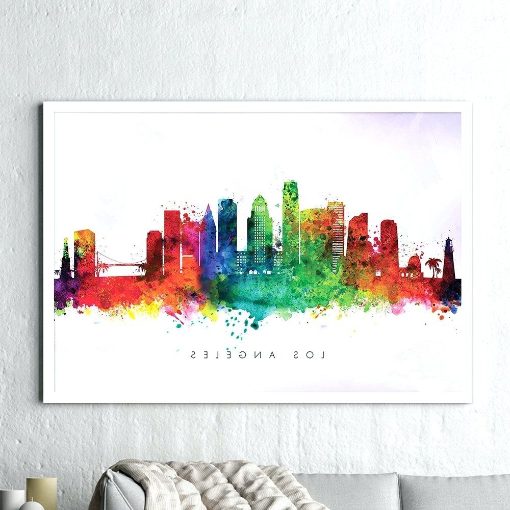 Los Angeles Canvas Wall Art Pertaining To Best And Newest Wall Arts ~ Wondrous Design Decor Los Angeles Skyline Paint Los (View 6 of 15)