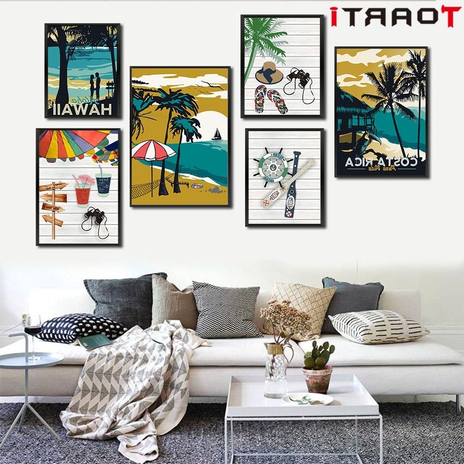 Modern Hawaii Aruba Costa Rica Impressionist Style Canvas Art For Fashionable Hawaii Canvas Wall Art (View 15 of 15)