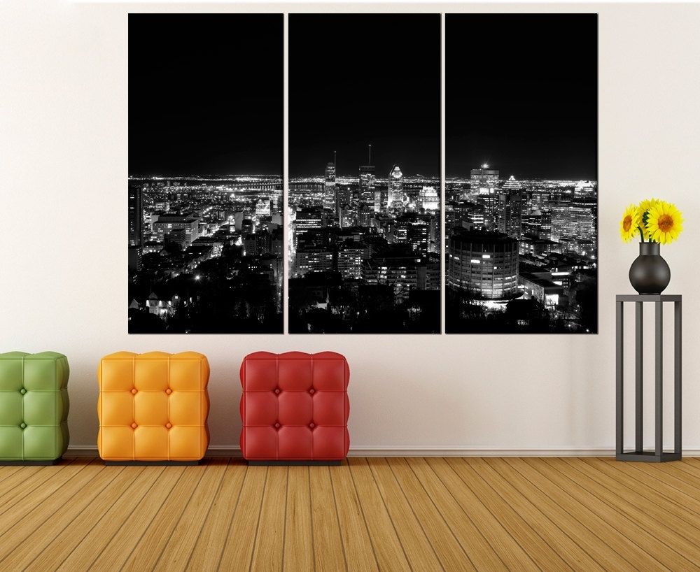 Most Current Montreal Canvas Wall Art Pertaining To Montreal Skyline Canvas Print Wall Art Extra Large Wall Art (View 12 of 15)