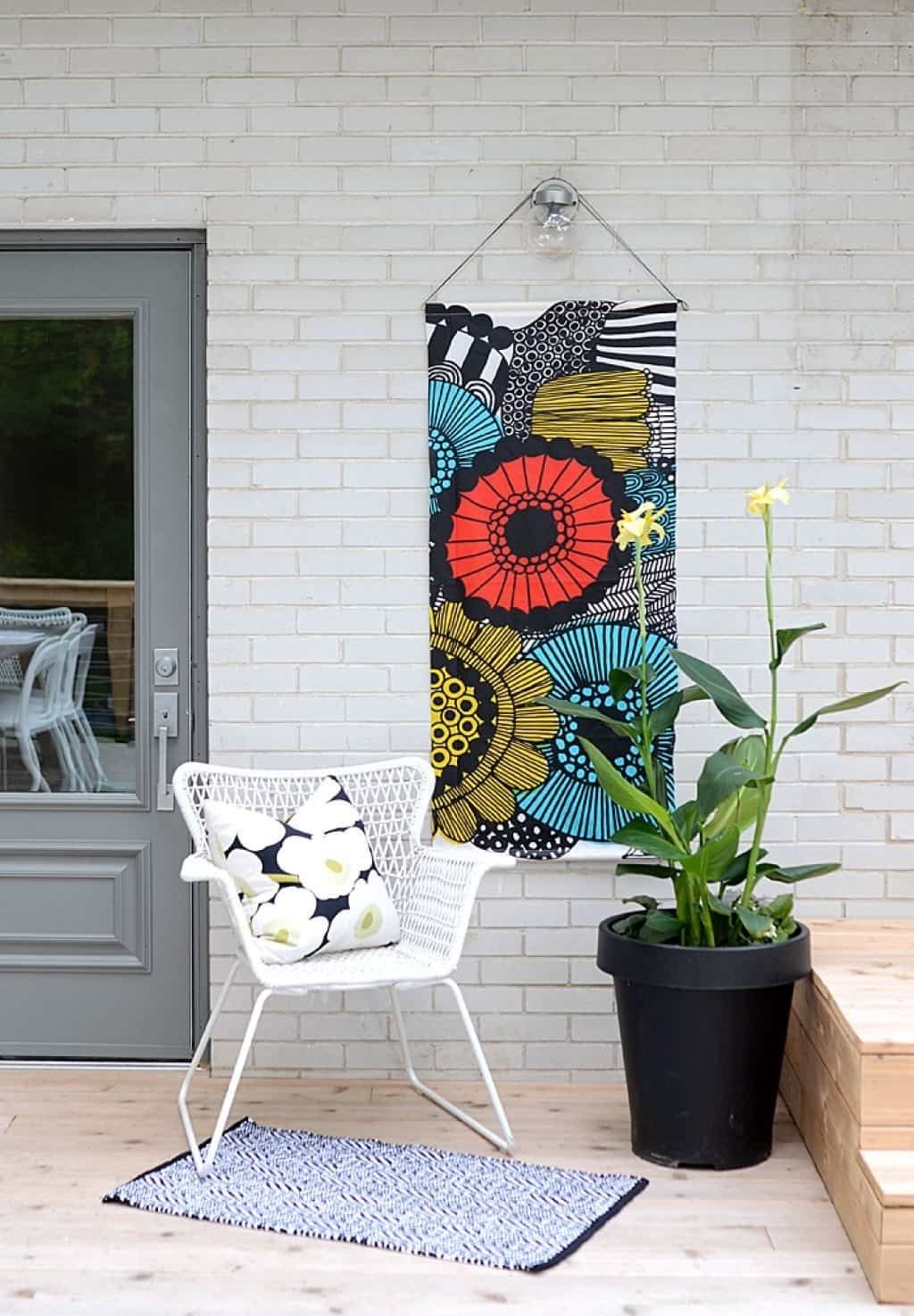 Most Current Outdoor Fabric Wall Art Pertaining To Hanging Fabric Abstract Wall Art – Decorative Outdoor Wall Art For (View 15 of 15)