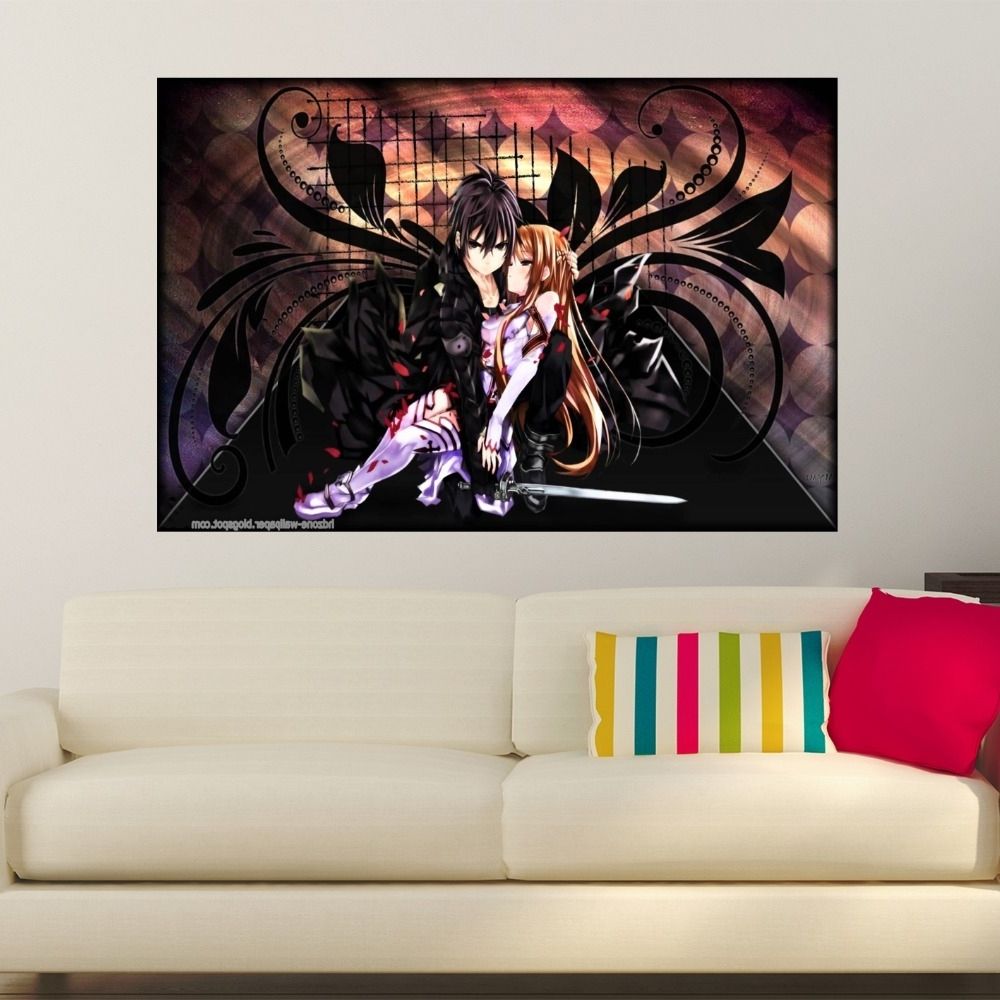 Most Current Silk Fabric Wall Art Throughout Custom Canvas Print Sword Art Online Poster Fabric Cloth Silk Wall (View 6 of 15)