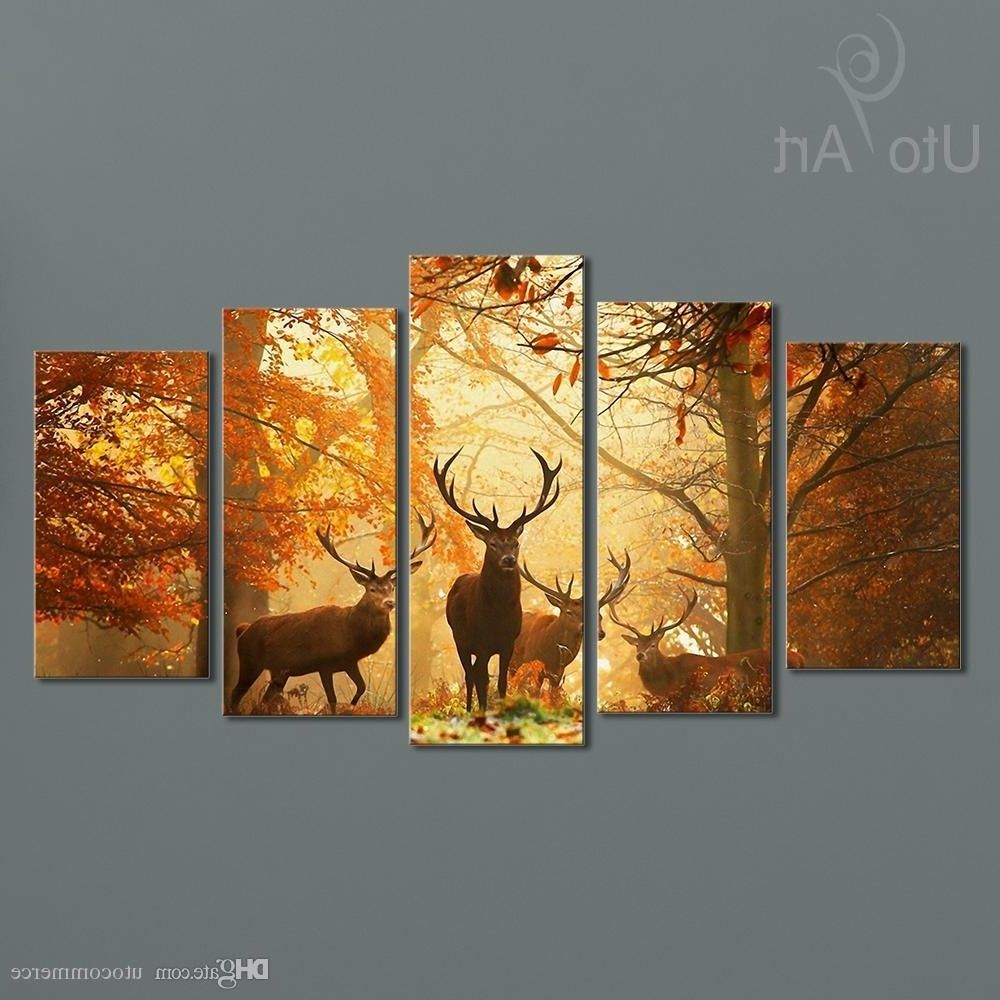 Most Popular 2018 Modern Digital Picture Print On Canvas Animal Deer Custom Throughout Deer Canvas Wall Art (View 3 of 15)