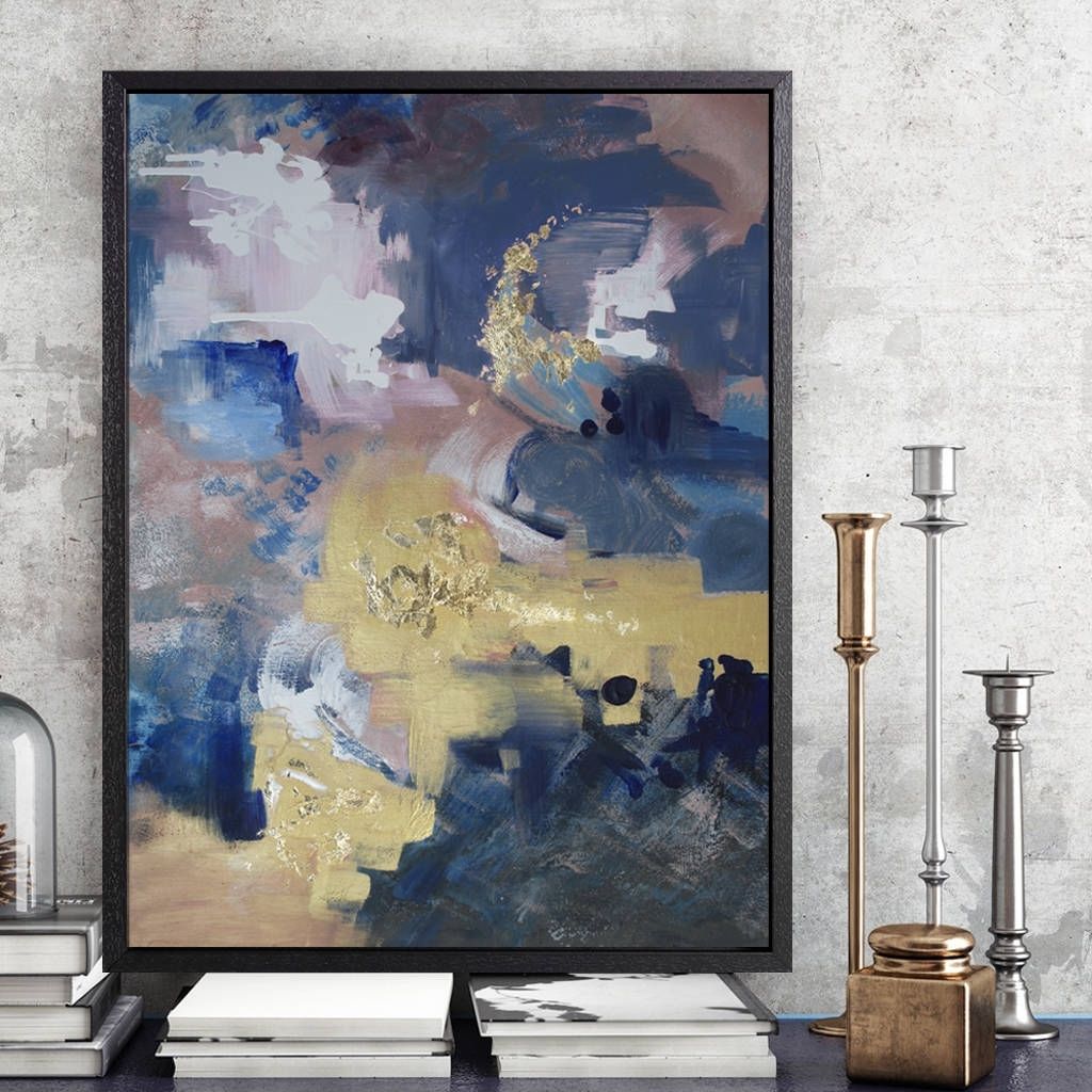 Most Popular Indigo Polo' Framed Giclée Abstract Canvas Print Artattikoart With Regard To Abstract Framed Art Prints (View 11 of 15)