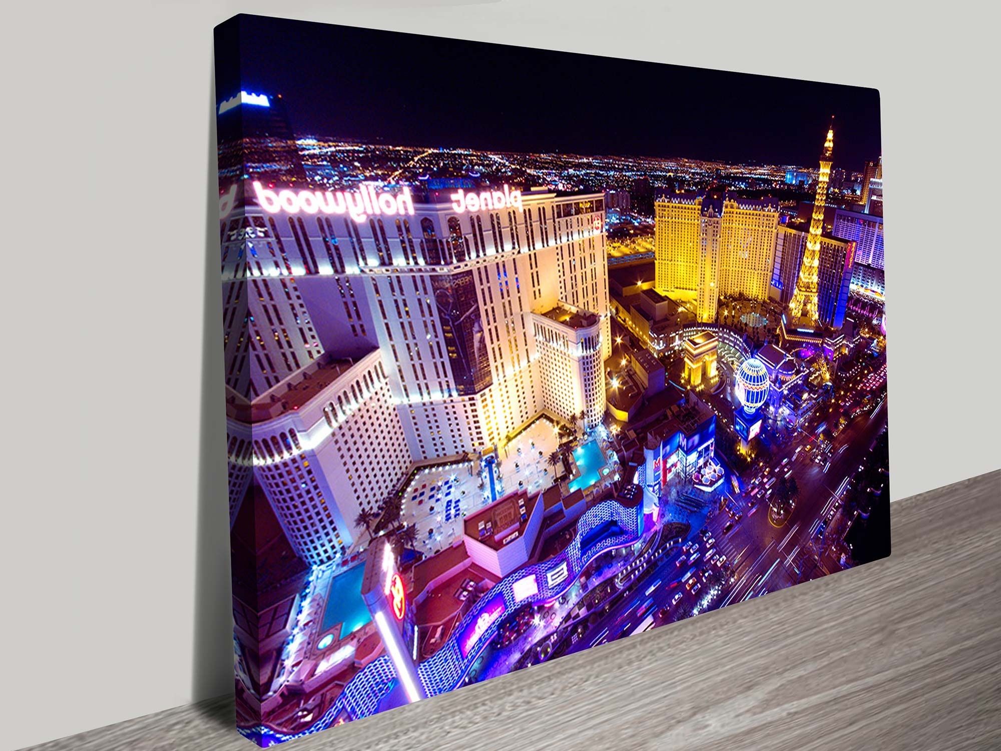 Most Popular Las Vegas Canvas Wall Art Throughout Vegas At Night Wall Art On Canvas (View 6 of 15)