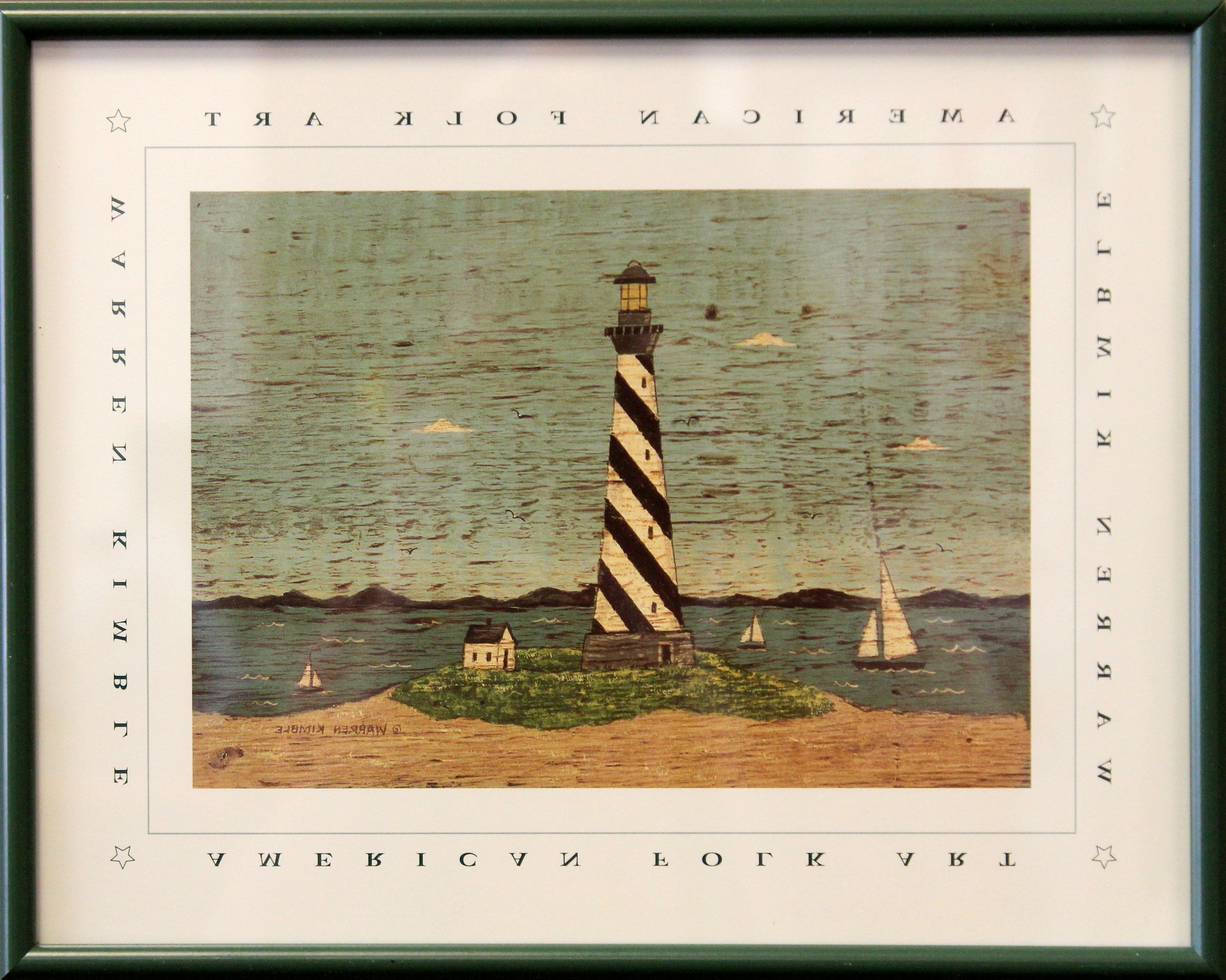 Most Popular Lighthouse Printwarren Kimble, American Folk Art, Custom In American Folk Art Framed Prints (View 2 of 15)