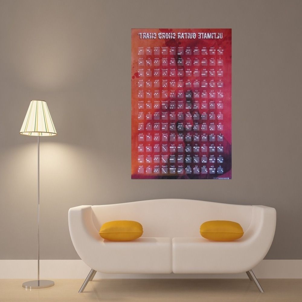 Most Popular Ultimate Guitar Chord Chart Art Painting Canvas Poster Wall Decor For Silk Fabric Wall Art (Photo 4 of 15)