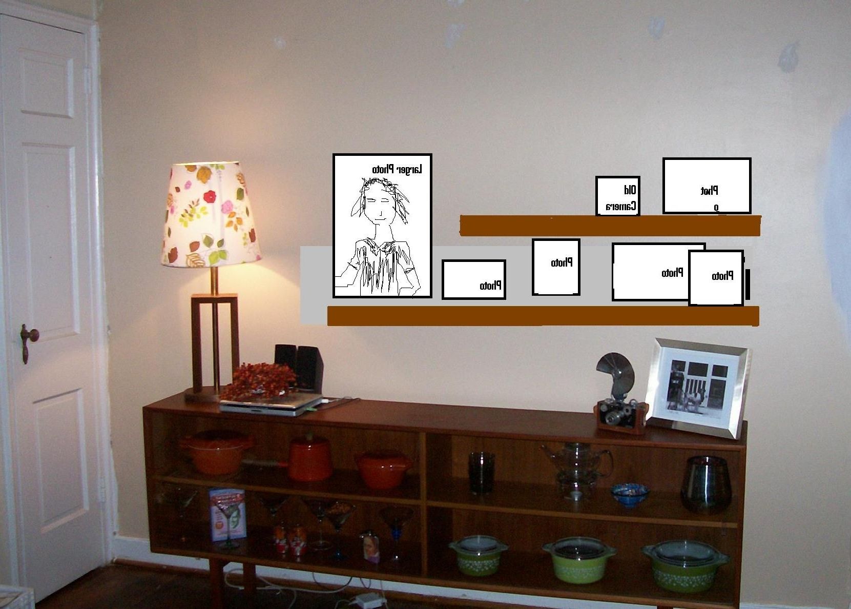 Most Recent Adorable Living Room Wall Decor With Natural Wooden Floating Inside Wall Accents Cabinets (View 7 of 15)
