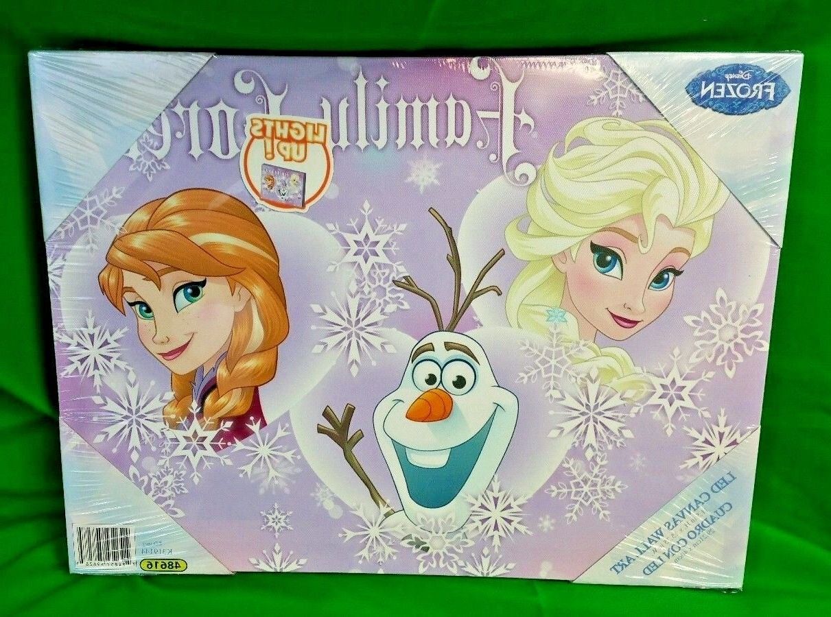 Most Recent Disney Family Forever Frozen Led Canvas Wall Art Anna Elsa Olaf Inside Elsa Canvas Wall Art (View 13 of 15)