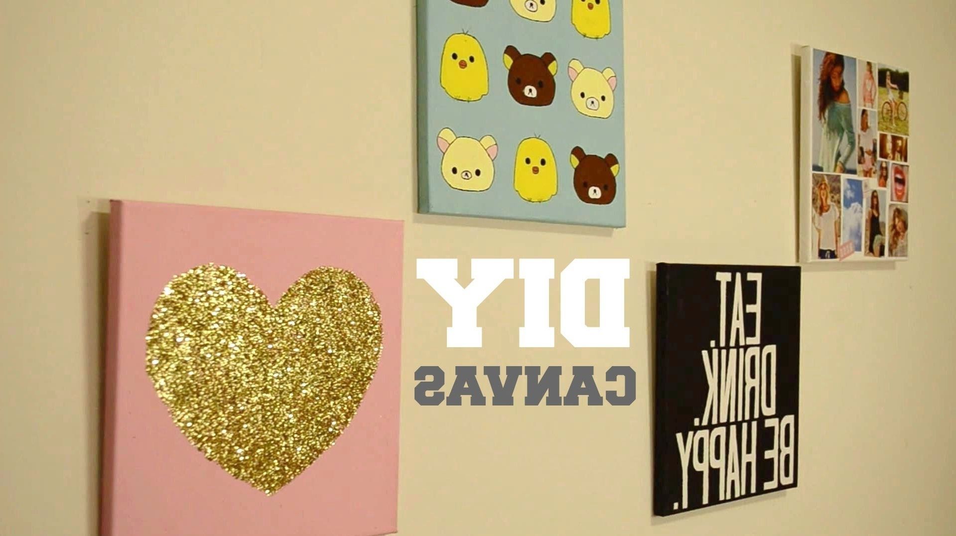 Most Recent ✂ Diy Wall Decor: Custom Canvas – Youtube In Custom Wall Accents (View 15 of 15)