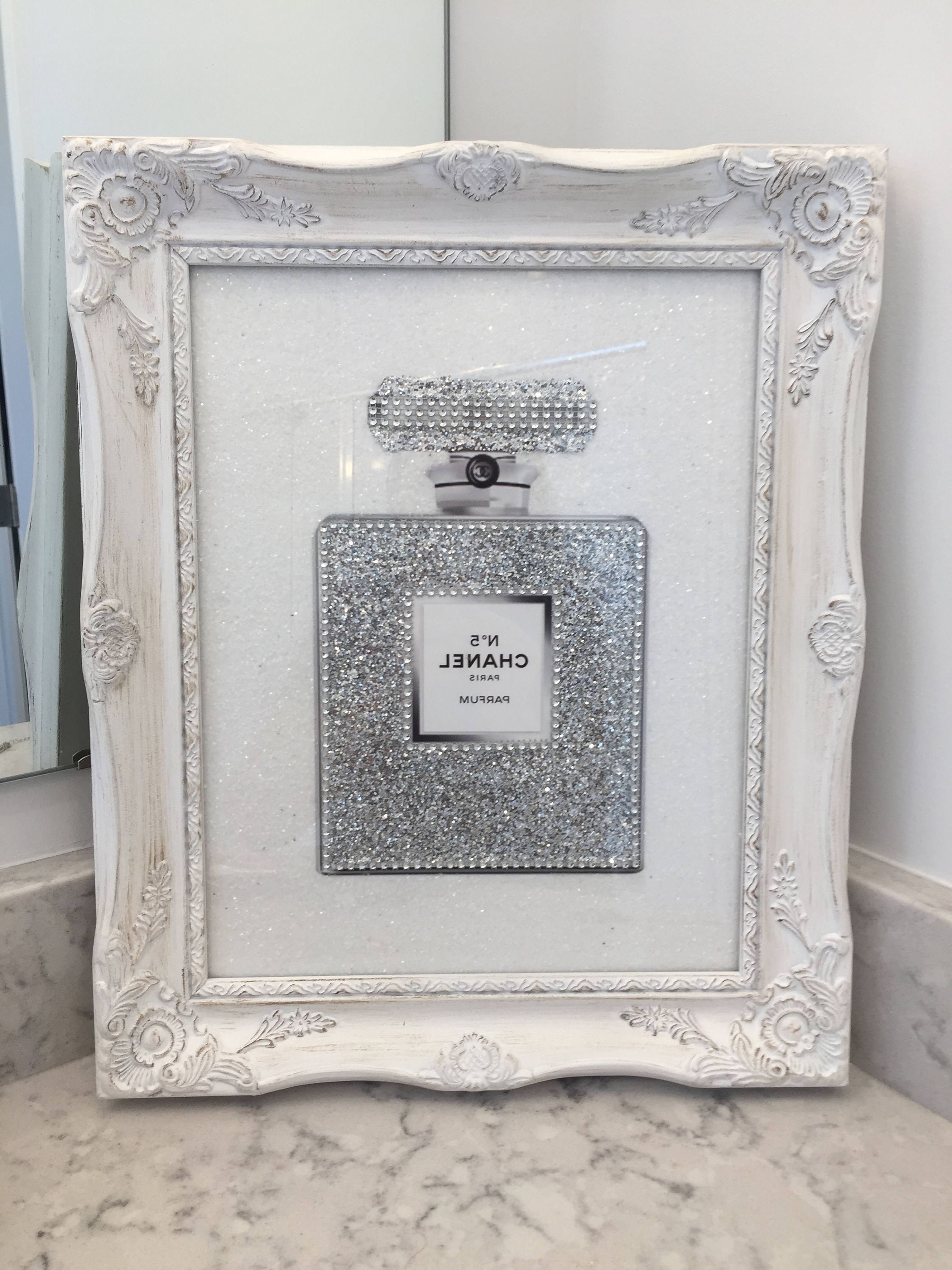 Most Recent Gorgeous Framed Chanel Glitter Print Poster 14 X 11 Chanel No (View 4 of 15)