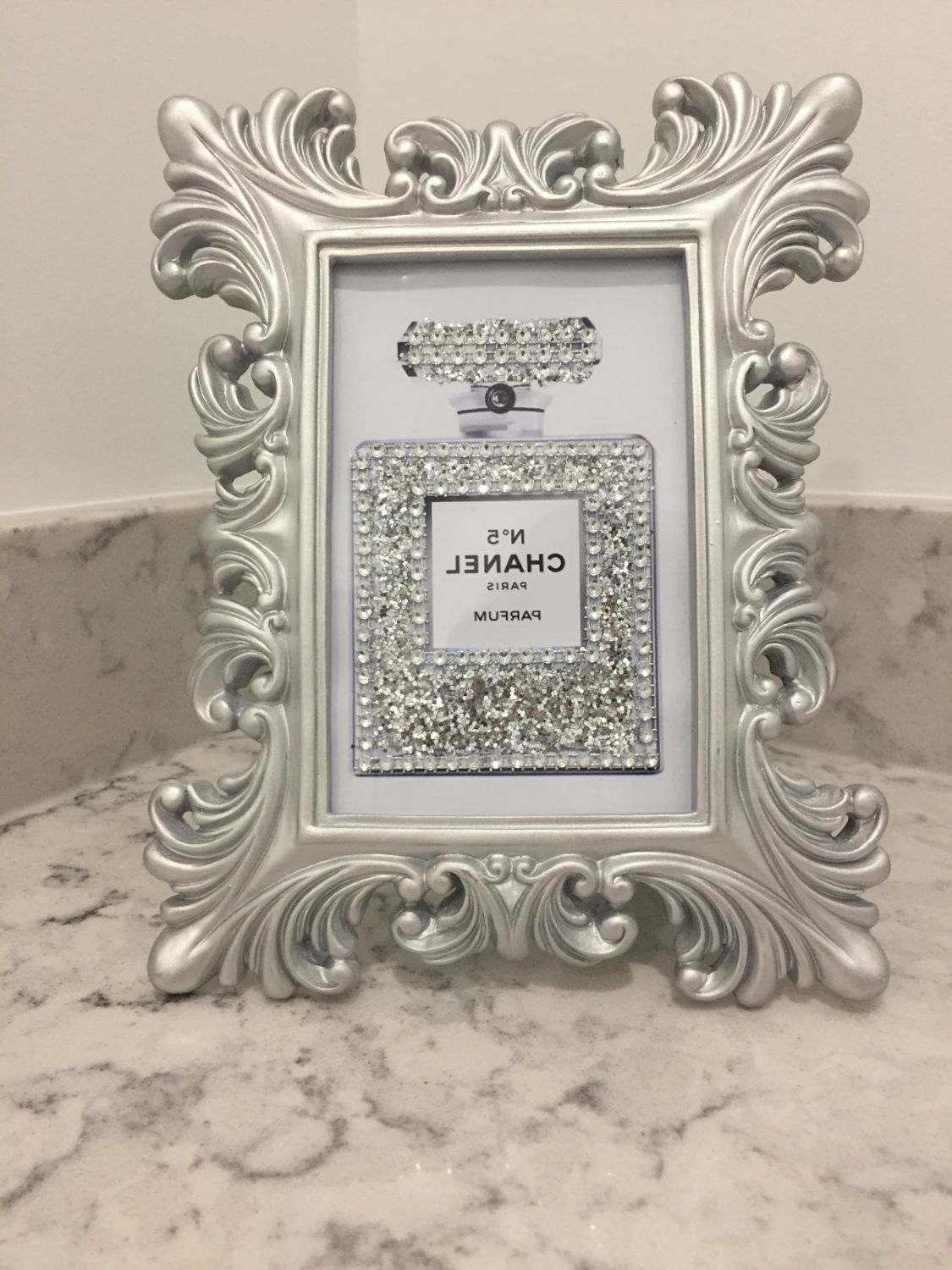 Most Recent Shabby Chic Framed Art Prints For Silver Ornate Shabby Chic Framed Chanel No (View 1 of 15)