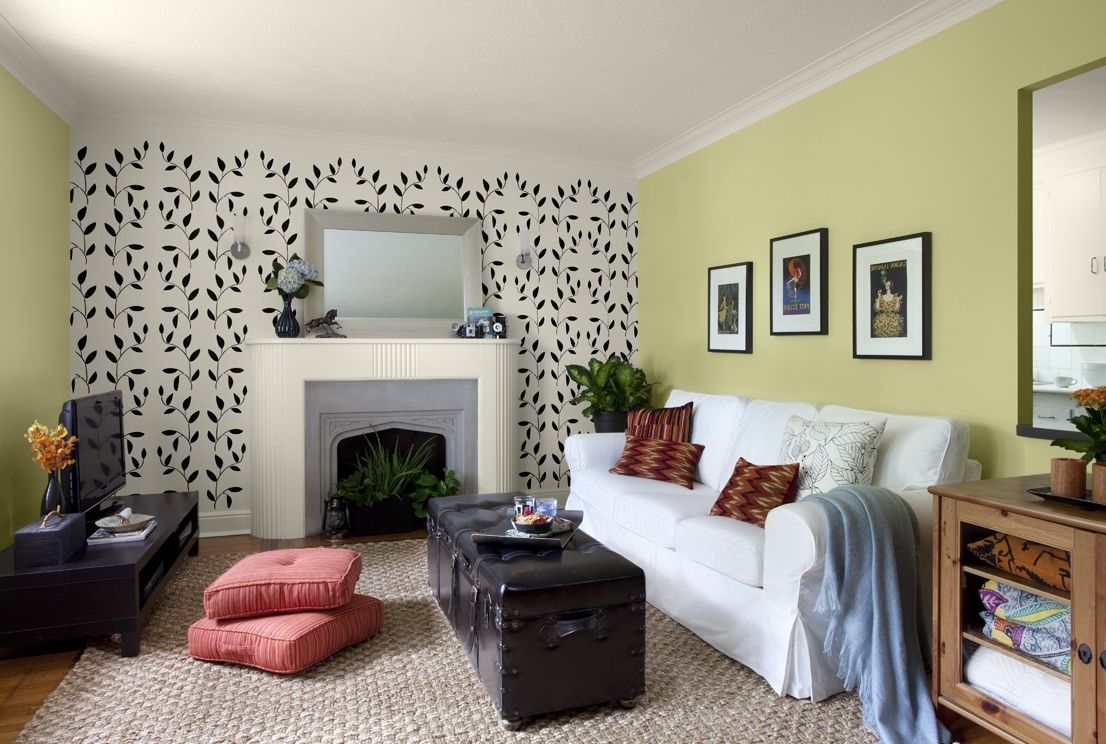Top 15 of Wallpaper Living Room Wall Accents