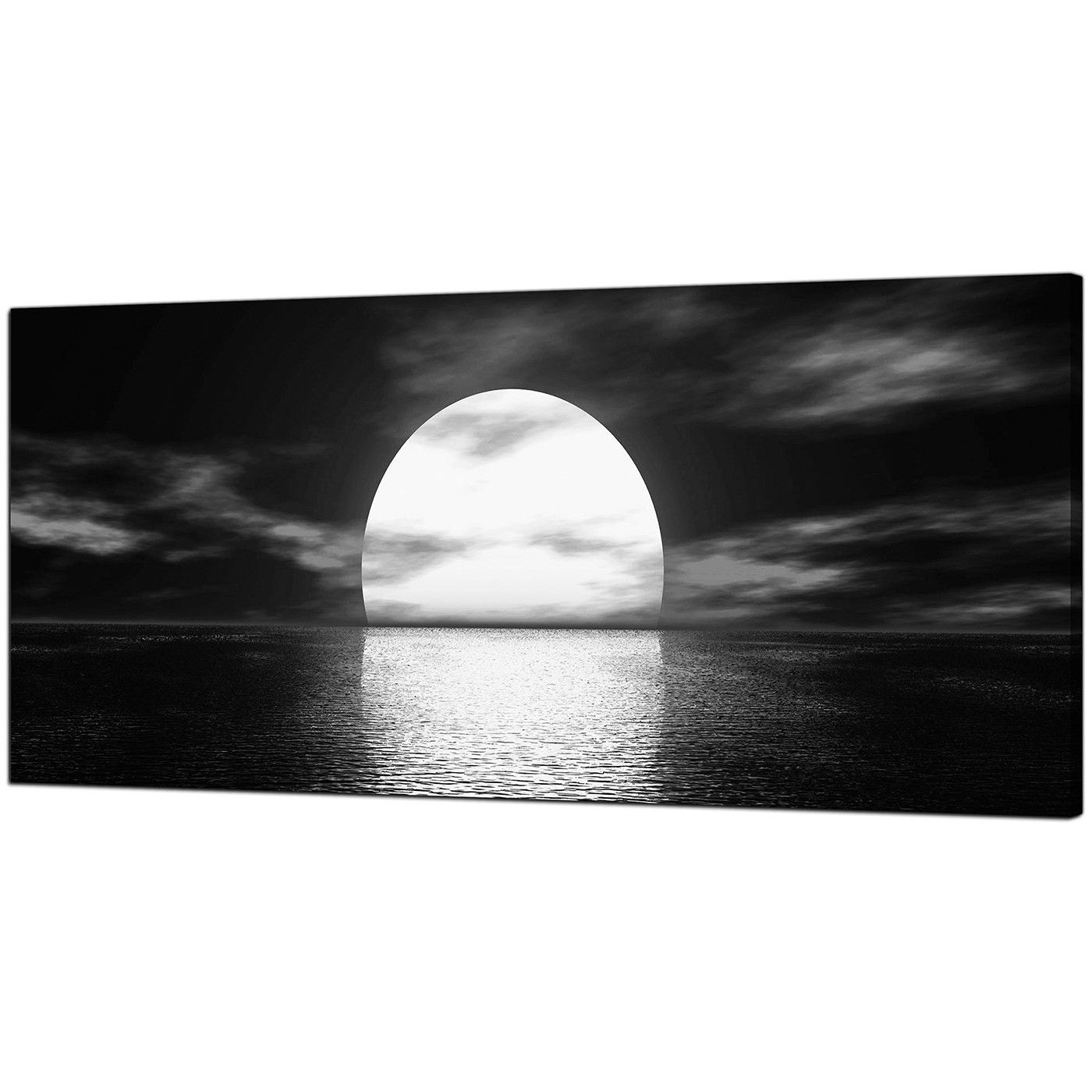 Most Recently Released Modern Black And White Canvas Wall Art Of An Ocean Sunset With Black And White Canvas Wall Art (View 10 of 15)