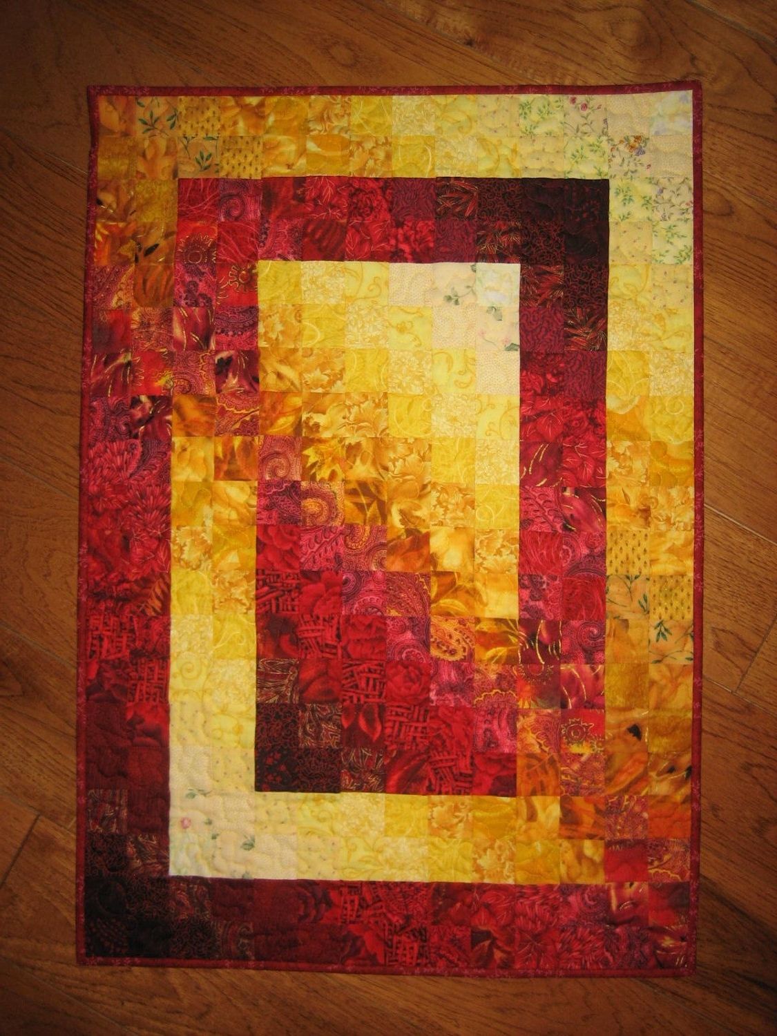 Most Up To Date Contemporary Textile Wall Art For Art Quilt, Fire Red Yellow Orange Fabric Wall Hanging Abstract (View 6 of 15)