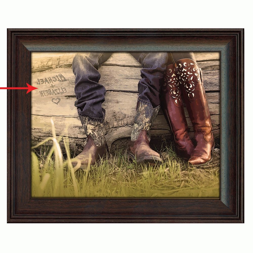 Personalized Boot Love Framed Canvas – Small With Widely Used Framed Country Art Prints (View 8 of 15)