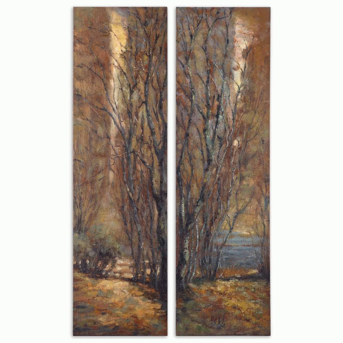 Preferred Canvas Wall Art Of Trees Regarding Tree Panels Canvas Wall Art – Set Of  (View 3 of 15)