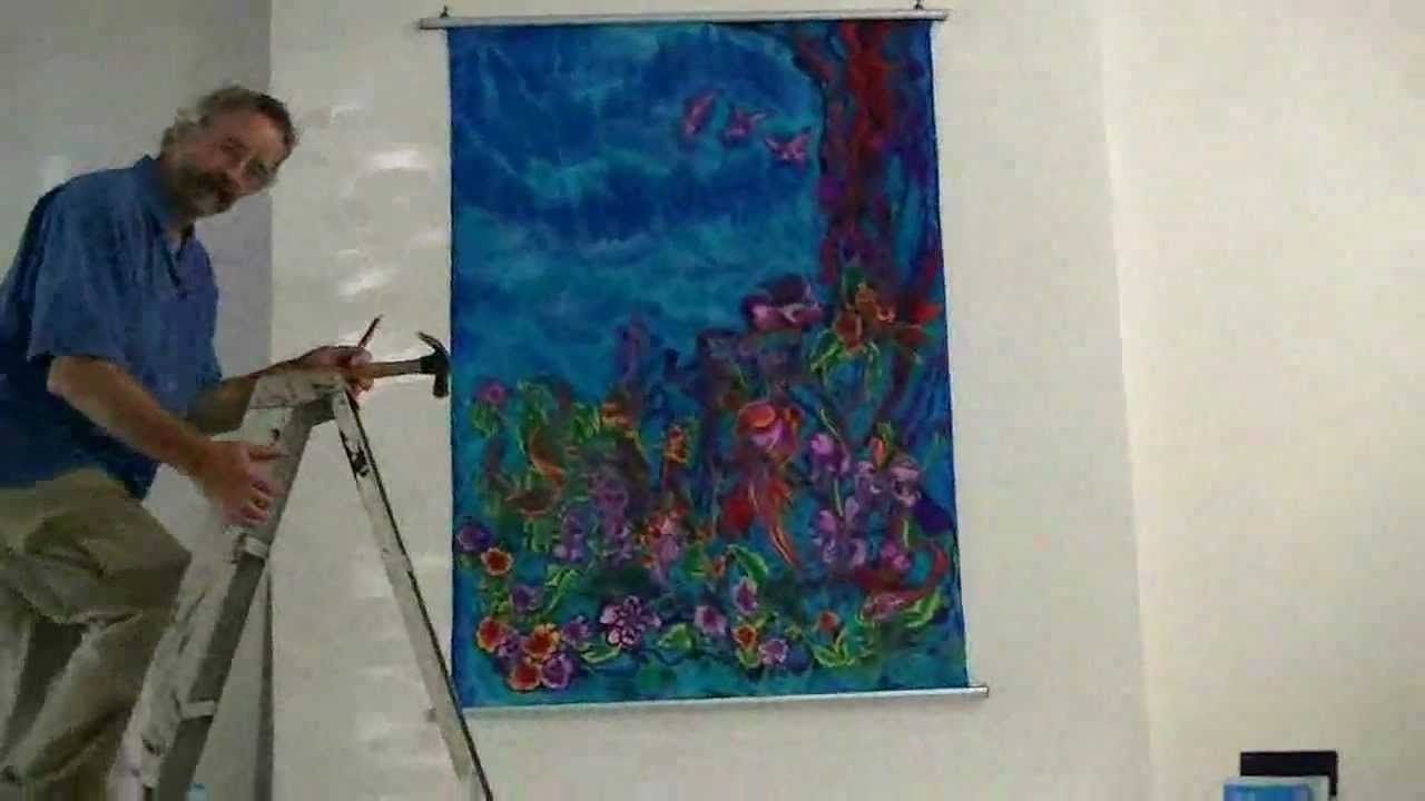 Silk Fabric Wall Art For Most Up To Date Sewing And Hanging Silk Wall Hanging – Youtube (Photo 2 of 15)