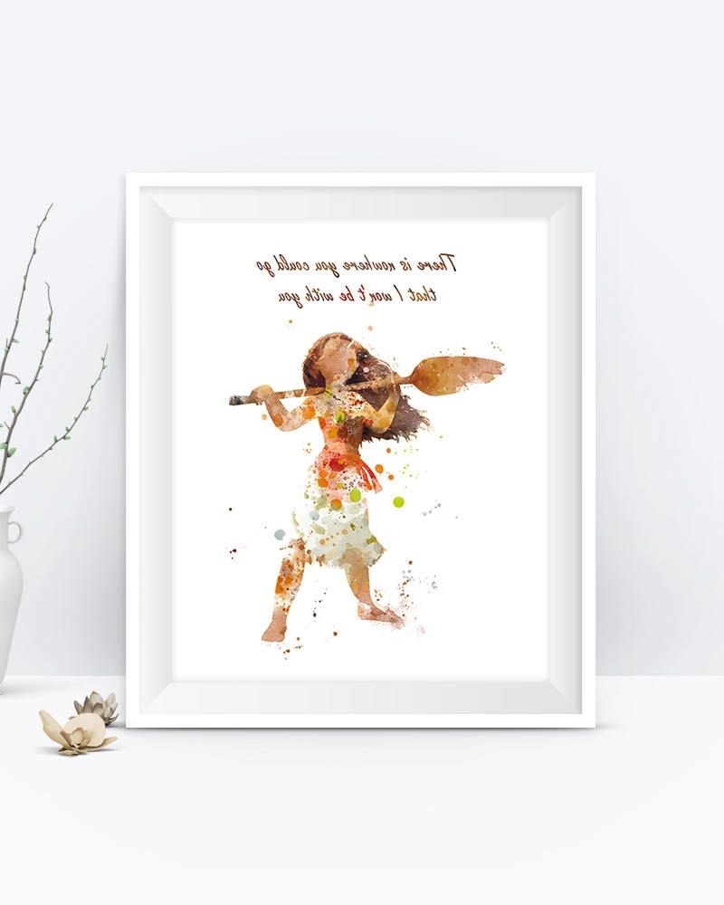 Well Known Disney Framed Art Prints Pertaining To Princess Moana Art Print Moana Quote Watercolor Moana Party Disney (View 10 of 15)